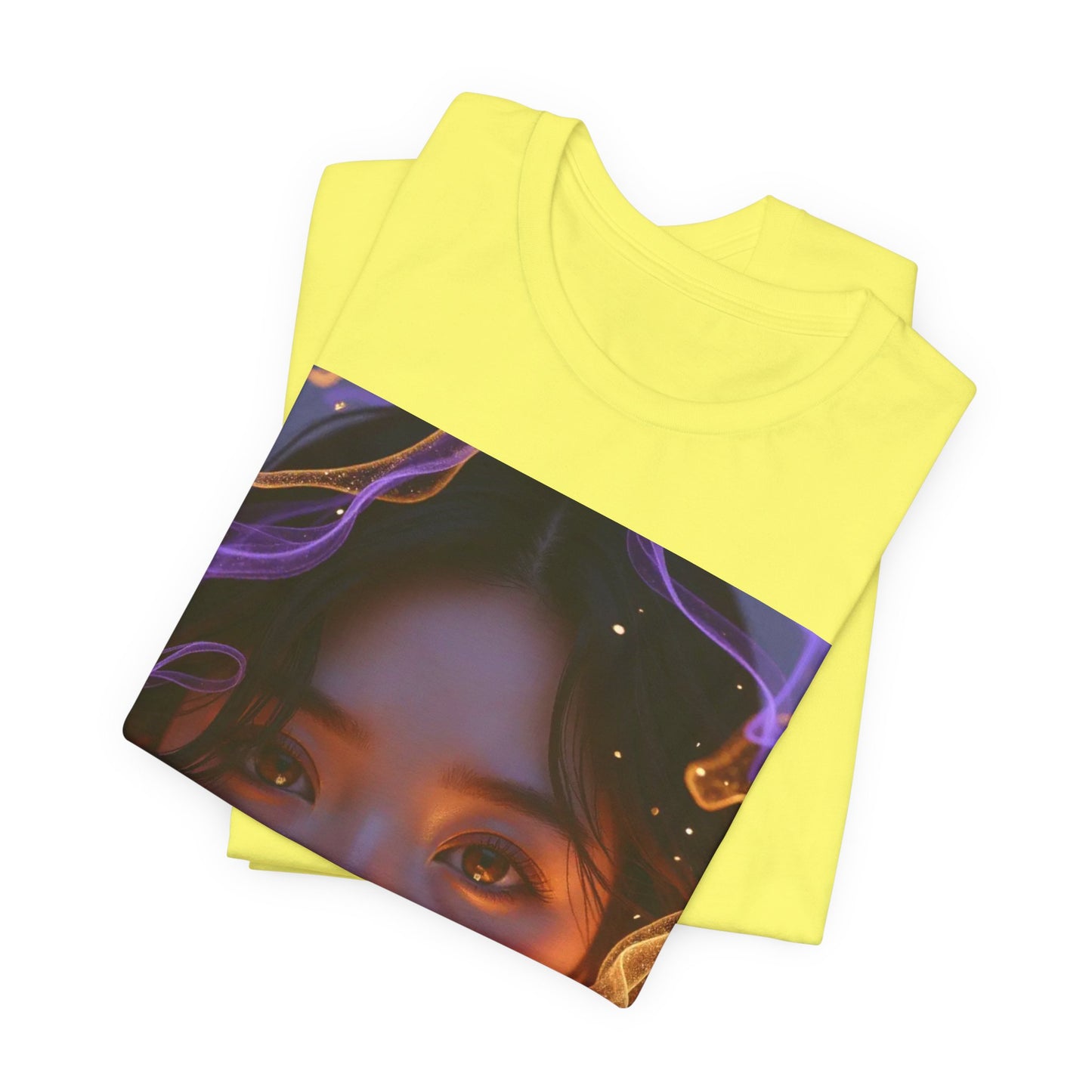 Enigmatic Portrait Tee, Unisex Graphic T-Shirt, Artistic Short Sleeve Shirt, Casual Everyday Wear, Unique Gift for Art Lovers