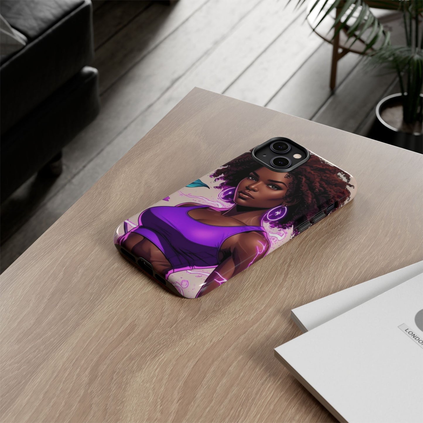 Vibrant Phone Case featuring Empowering Design, Black Woman Art, Floral Phone Accessory, Tough Cases for Gifts, Unique Gift for Her