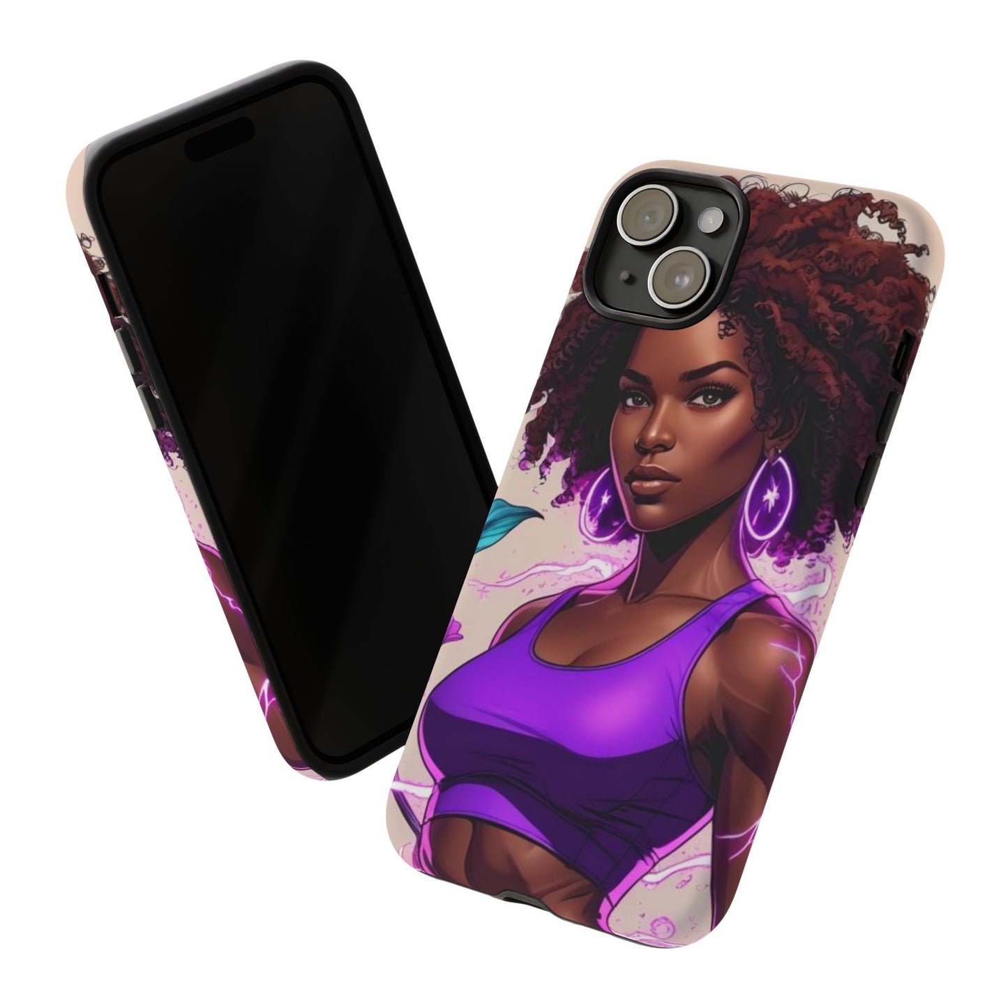Vibrant Phone Case featuring Empowering Design, Black Woman Art, Floral Phone Accessory, Tough Cases for Gifts, Unique Gift for Her