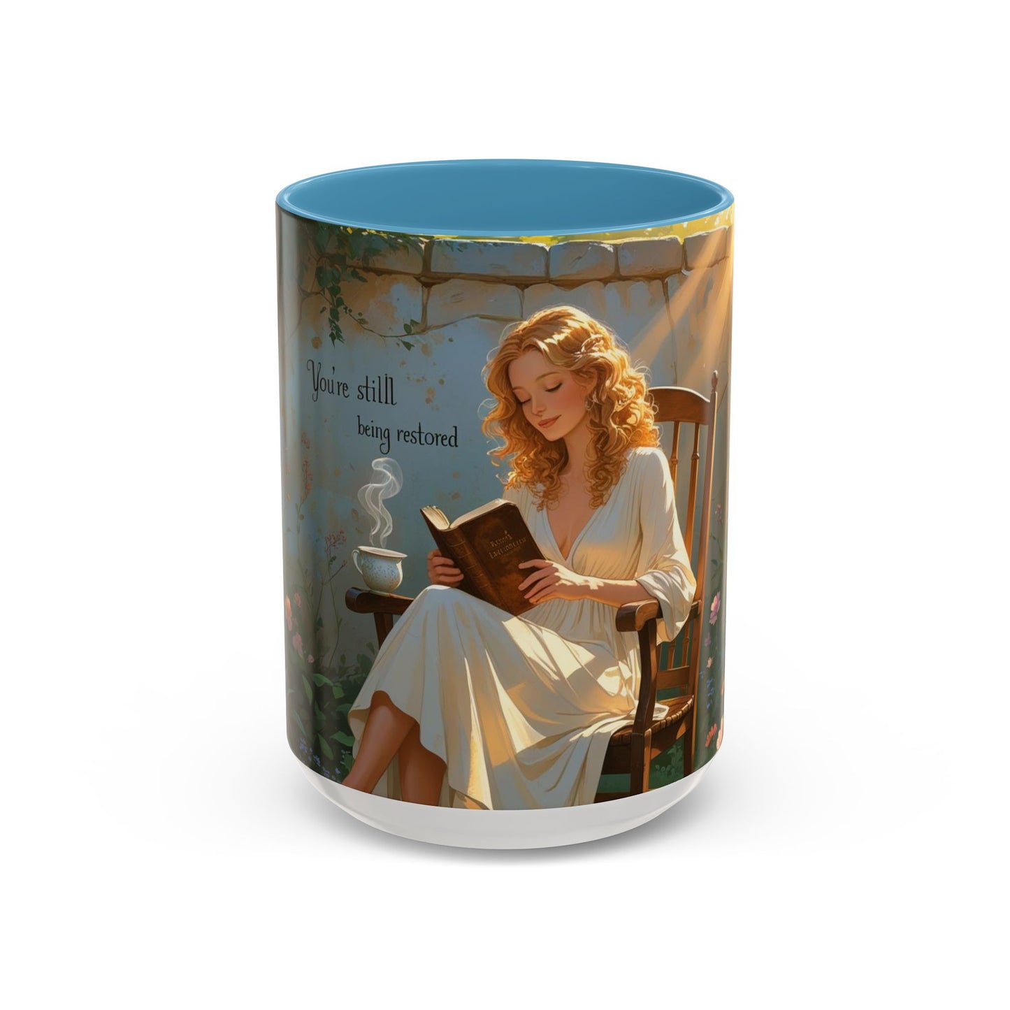 Accent Coffee Mug with Inspirational Design, Cozy Gift for Readers, Perfect for Relaxation, Home Decor, Warm Beverage Lover