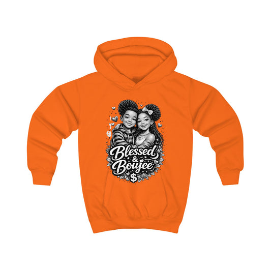 Kids Hoodie — "Blessed & Boujee" Graphic Pullover for Black Kids, Cute Siblings Love Cozy Sweatshirt