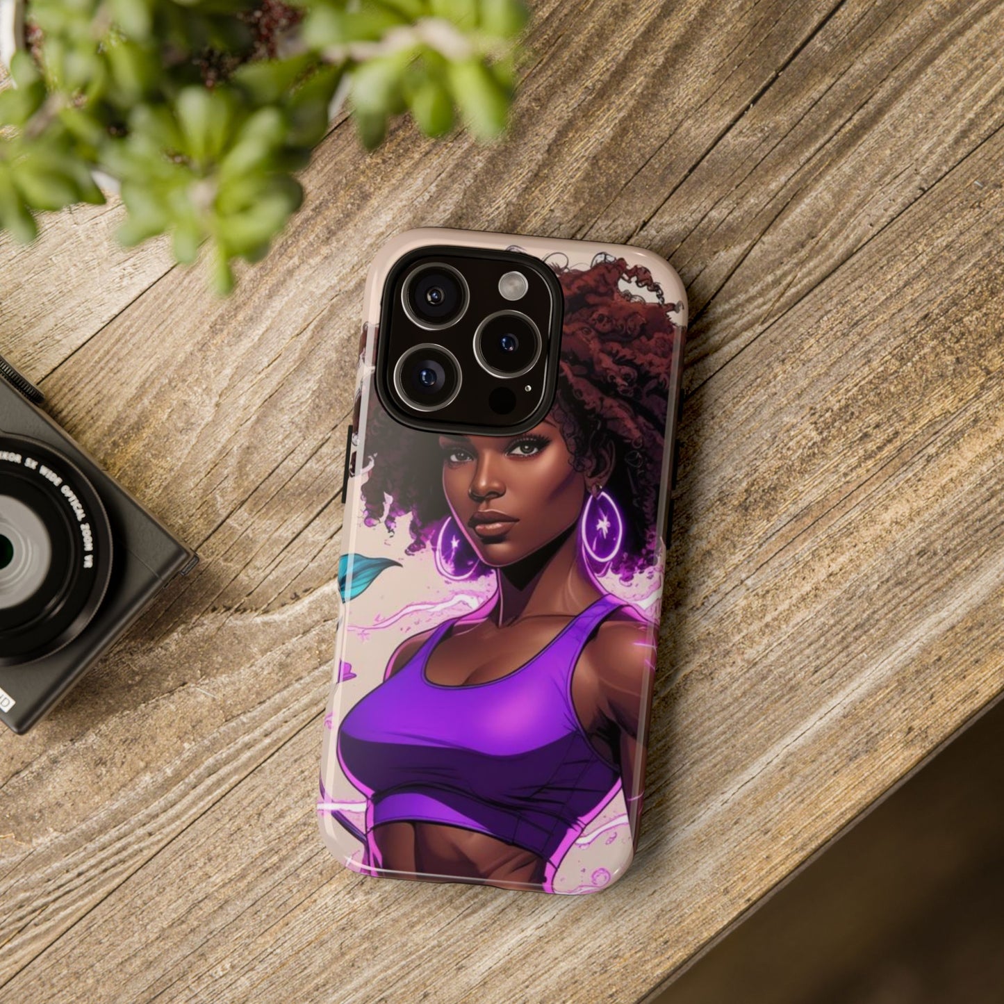 Vibrant Phone Case featuring Empowering Design, Black Woman Art, Floral Phone Accessory, Tough Cases for Gifts, Unique Gift for Her