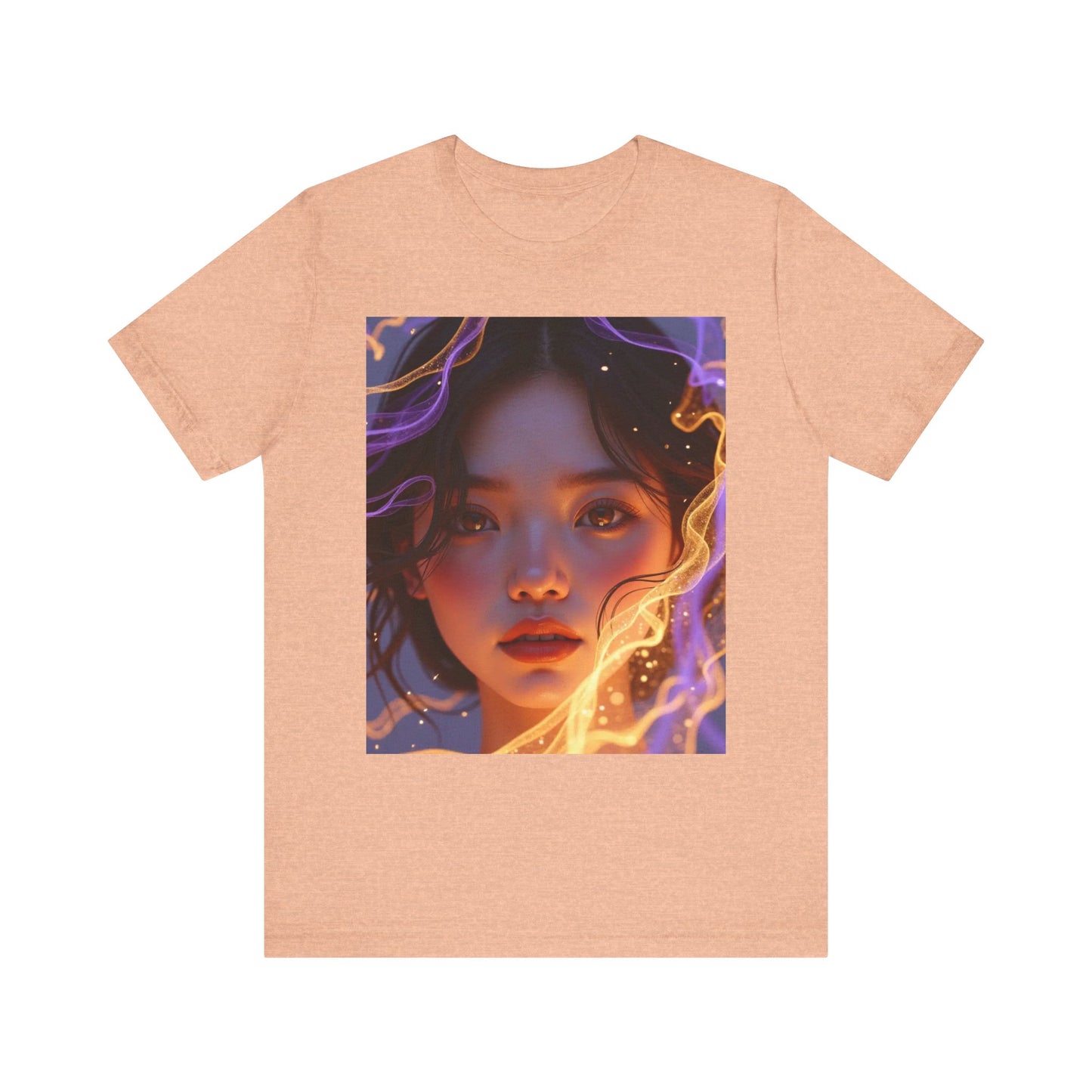 Enigmatic Portrait Tee, Unisex Graphic T-Shirt, Artistic Short Sleeve Shirt, Casual Everyday Wear, Unique Gift for Art Lovers
