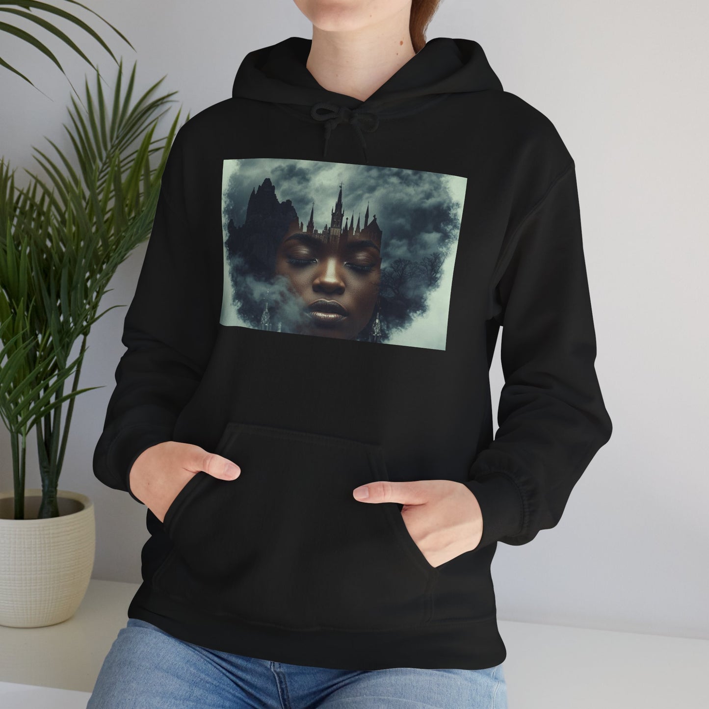 Whimsical Artistic Hoodie, Graphic Sweatshirt, Unisex Cozy Wear, Gift for Art Lovers, Casual Outfit, Cloud Art Design