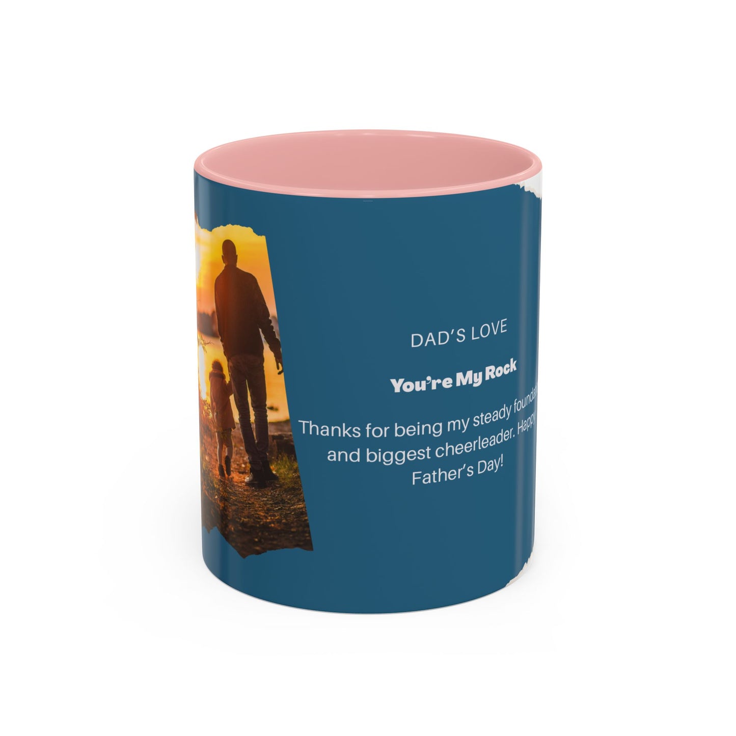 Dad's Love Accent Coffee Mug, Inspirational Dad Mug, Father's Day Gift, Personalized Coffee Cup, Unique Gift for Dad, Family Reminder