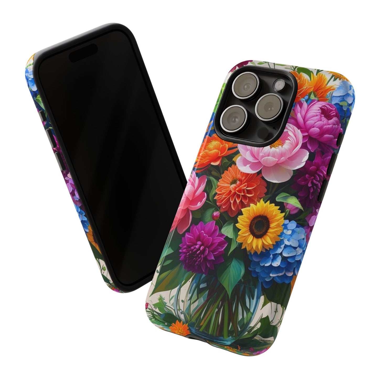 Floral Phone Case - Vibrant Flower Design, Tough Phone Cover, Gift for Her, Floral Accessories, Summer Vibes, Trendy Tech Decor