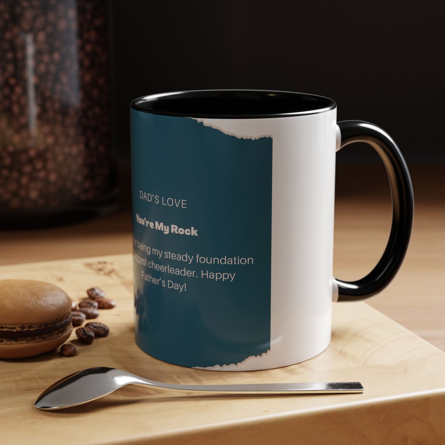 Dad's Love Accent Coffee Mug, Inspirational Dad Mug, Father's Day Gift, Personalized Coffee Cup, Unique Gift for Dad, Family Reminder