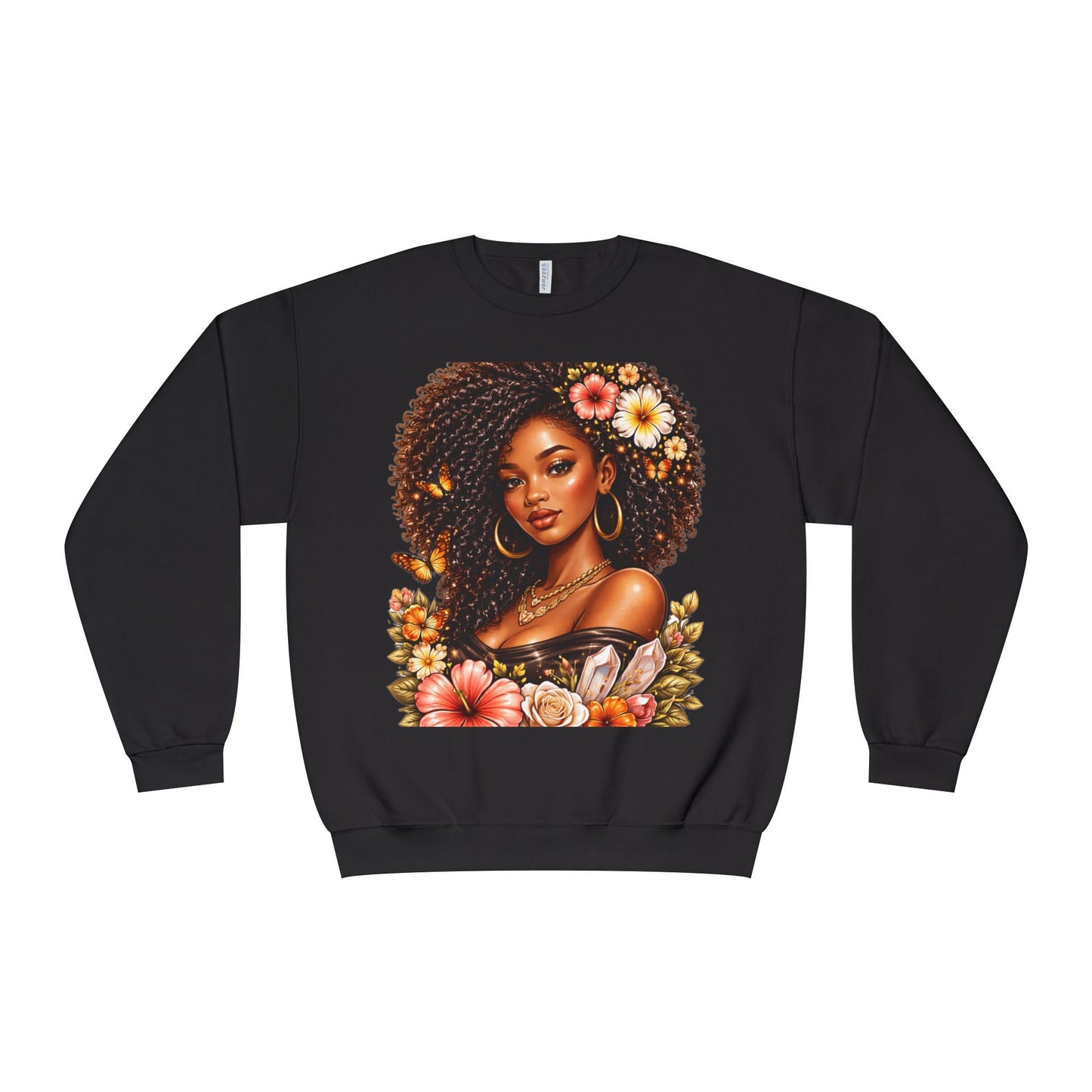 Afro Floral Portrait Crewneck Sweatshirt