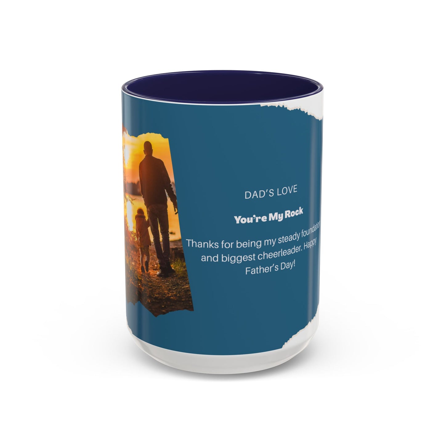 Dad's Love Accent Coffee Mug, Inspirational Dad Mug, Father's Day Gift, Personalized Coffee Cup, Unique Gift for Dad, Family Reminder
