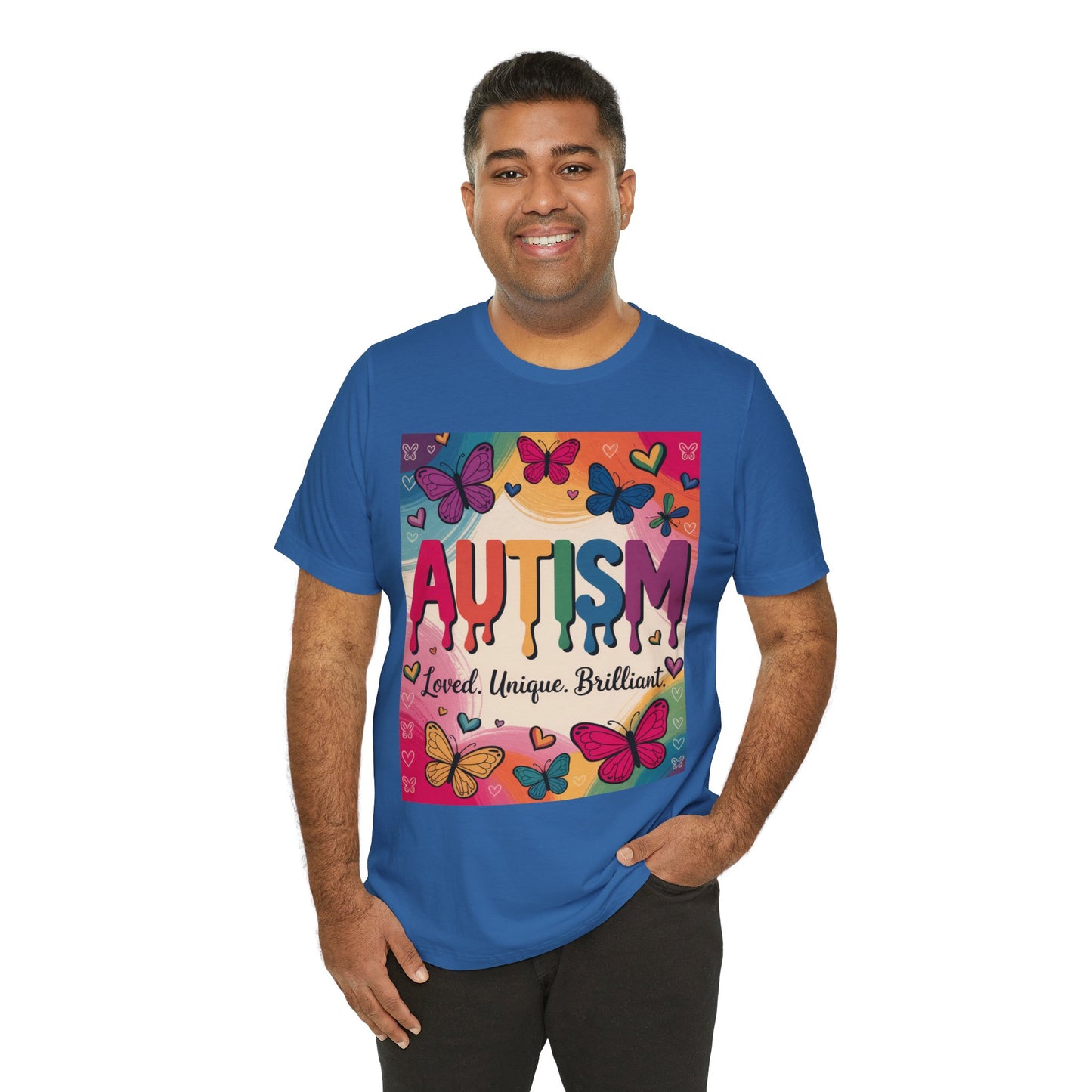 Autism Awareness Butterfly Tee  Loved, Unique, Brilliant Unisex Short Sleeve TShirt
