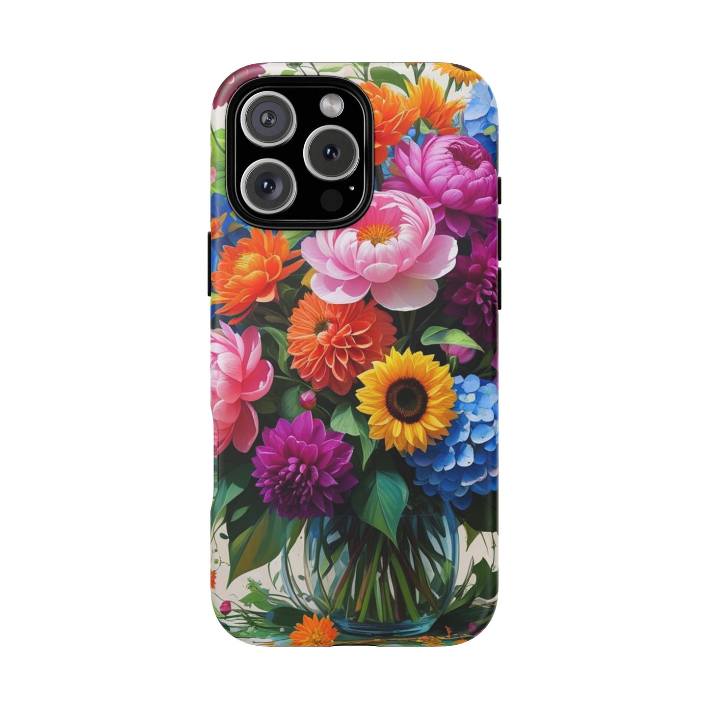 Floral Phone Case - Vibrant Flower Design, Tough Phone Cover, Gift for Her, Floral Accessories, Summer Vibes, Trendy Tech Decor