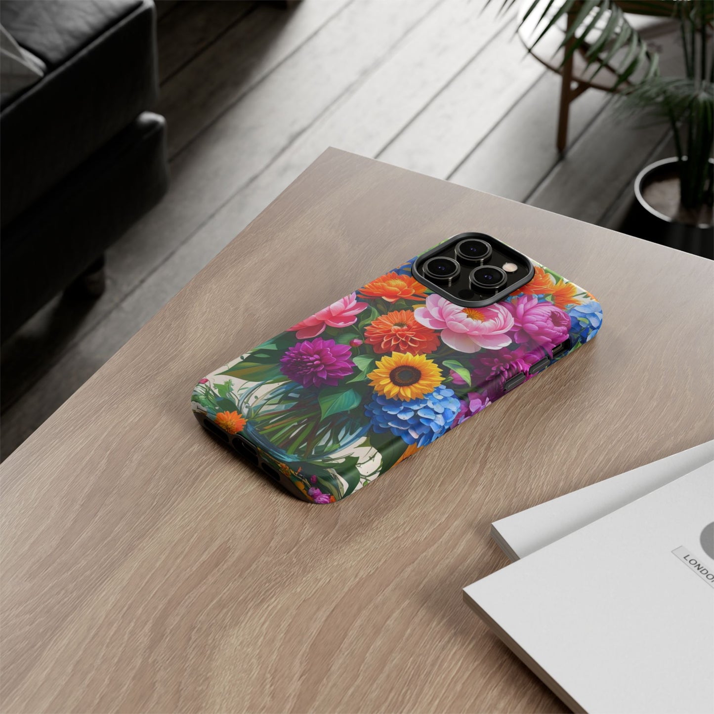 Floral Phone Case - Vibrant Flower Design, Tough Phone Cover, Gift for Her, Floral Accessories, Summer Vibes, Trendy Tech Decor