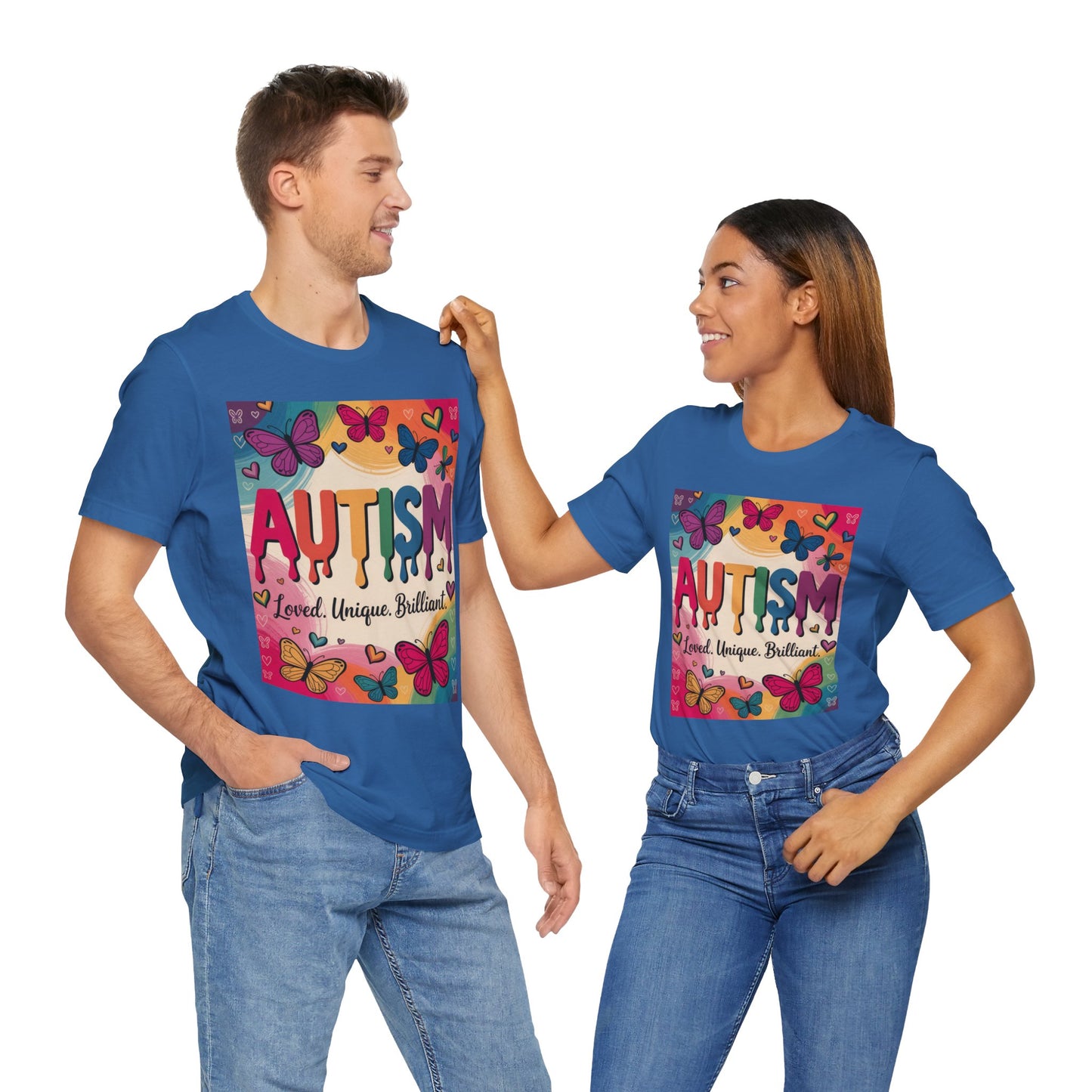 Autism Awareness Butterfly Tee  Loved, Unique, Brilliant Unisex Short Sleeve TShirt