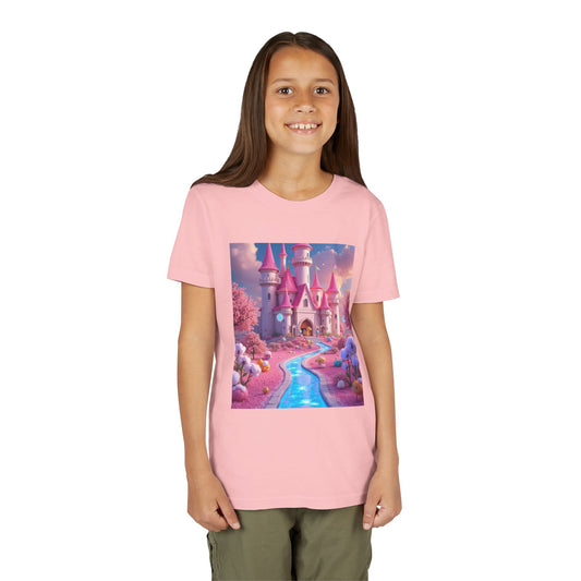 Whimsical Castle Youth Tee, Kids Shirt, Fairy Tale T-Shirt, Magical Kids Apparel, Dreamy Tee, Birthday Gift for Girls