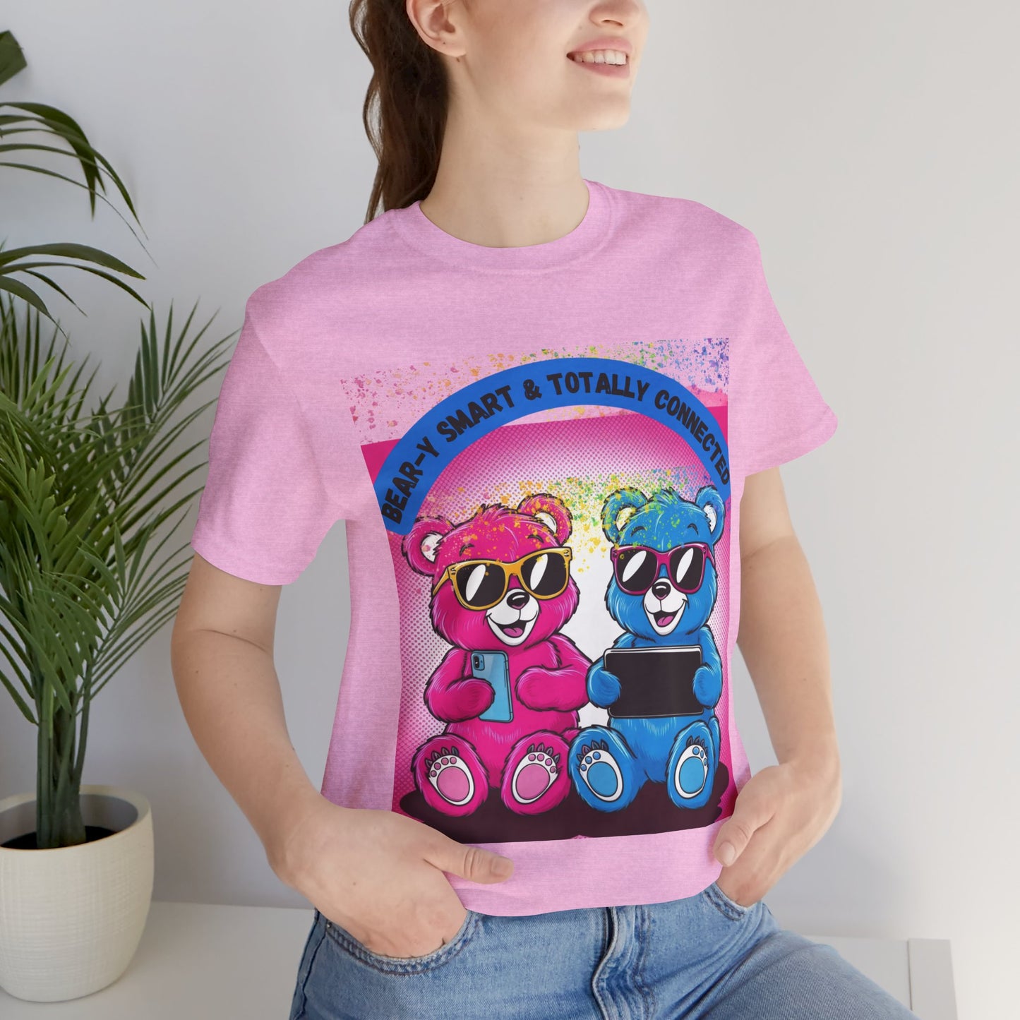 Cool Bear Graphic Tee ,Fun & Smart Unisex Short Sleeve Shirt
