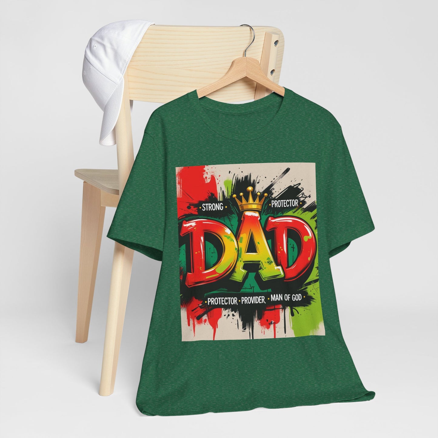 Strong Protector Dad Tee, Father's Day Gift, Dad T-Shirt, Spiritual Dad Shirt, Family Streetwear, Casual Gift for Him