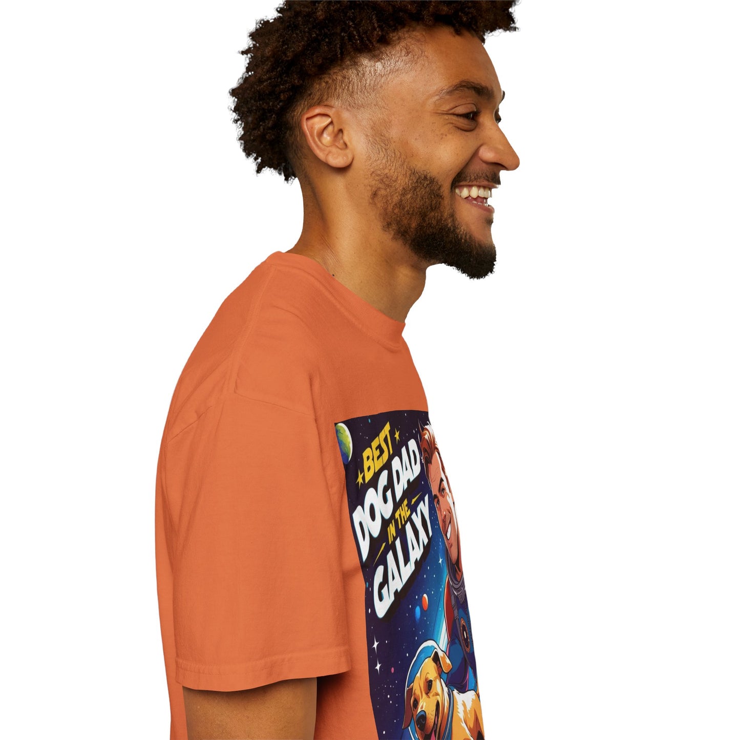 Best Dog Dad in the Galaxy Tee | Unisex Garment-Dyed T-shirt, Dog Lover Gift, Father's Day Shirt, Cute Dog Dad Apparel, Space Theme Tee