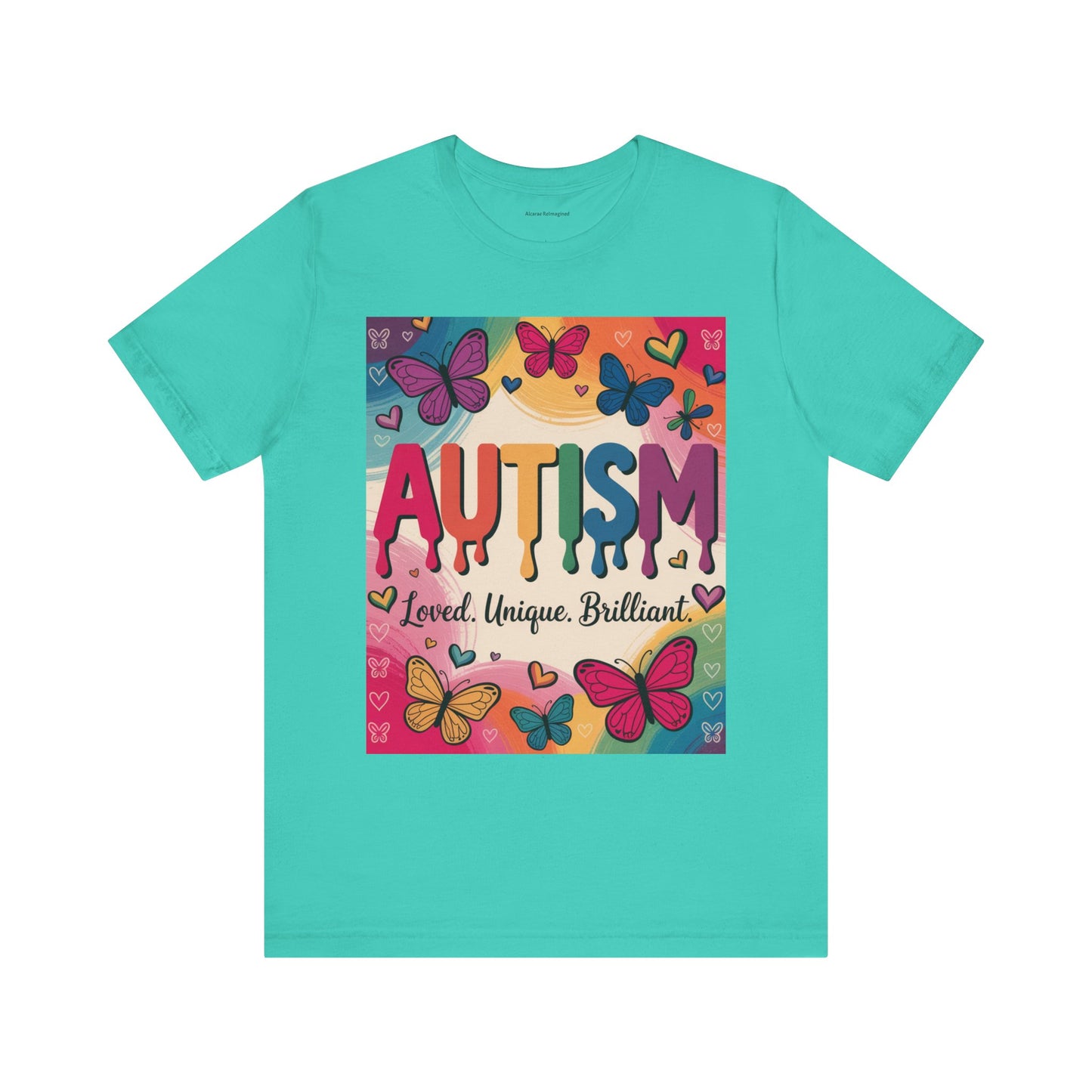 Autism Awareness Butterfly Tee  Loved, Unique, Brilliant Unisex Short Sleeve TShirt