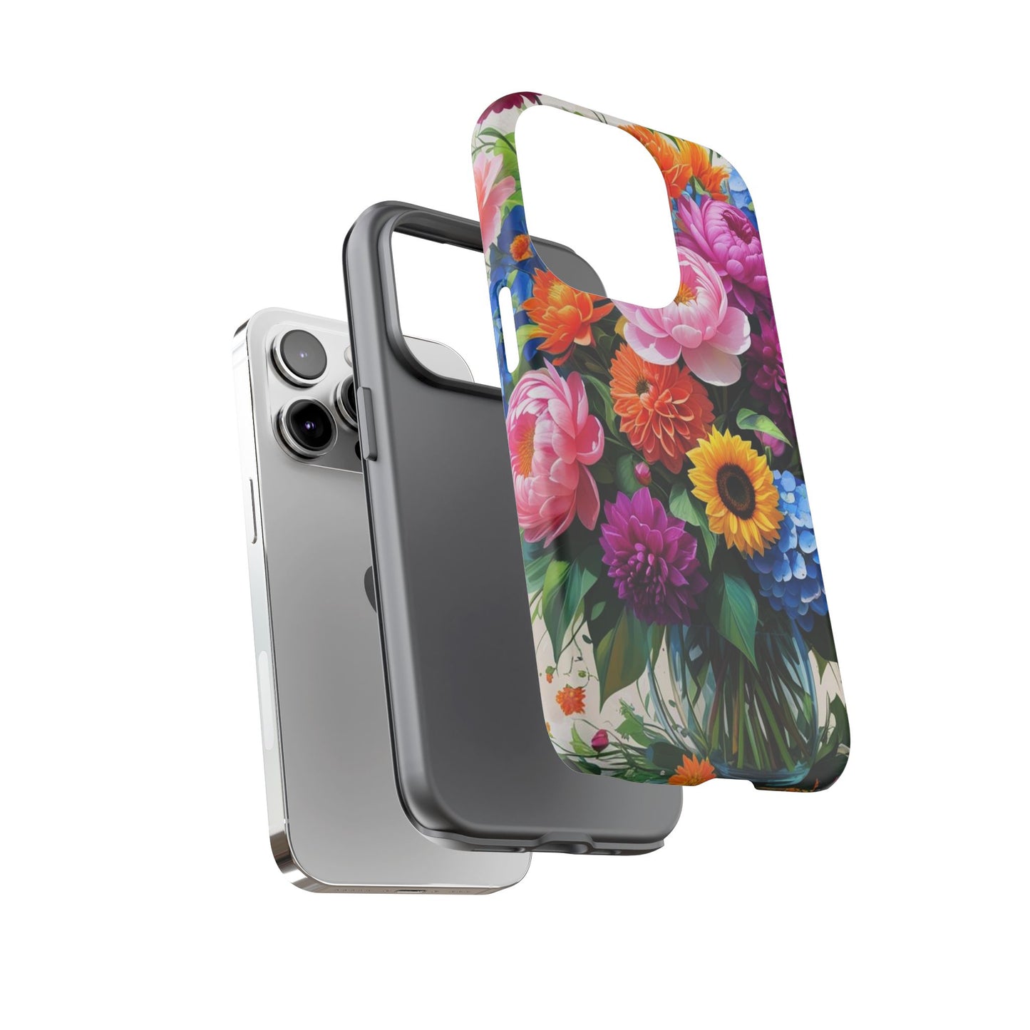 Floral Phone Case - Vibrant Flower Design, Tough Phone Cover, Gift for Her, Floral Accessories, Summer Vibes, Trendy Tech Decor