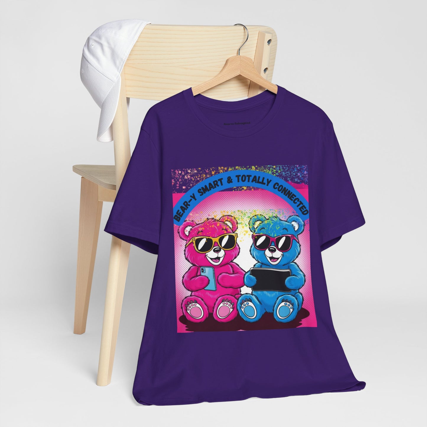 Cool Bear Graphic Tee ,Fun & Smart Unisex Short Sleeve Shirt
