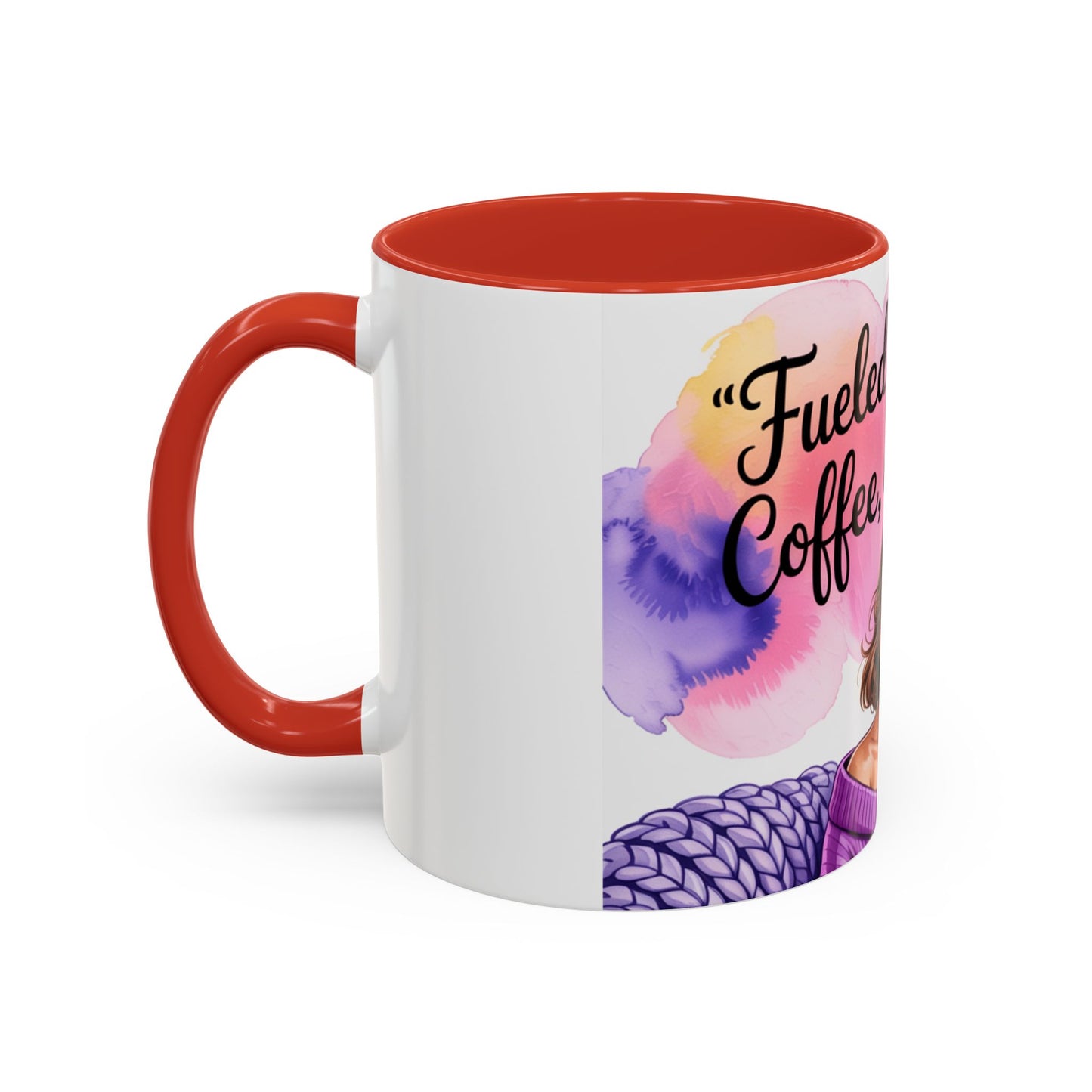 Fueled by Grace, Coffee, and Chaos Accent Coffee Mug, Colorful Design for Coffee Lovers, Hot chocolate