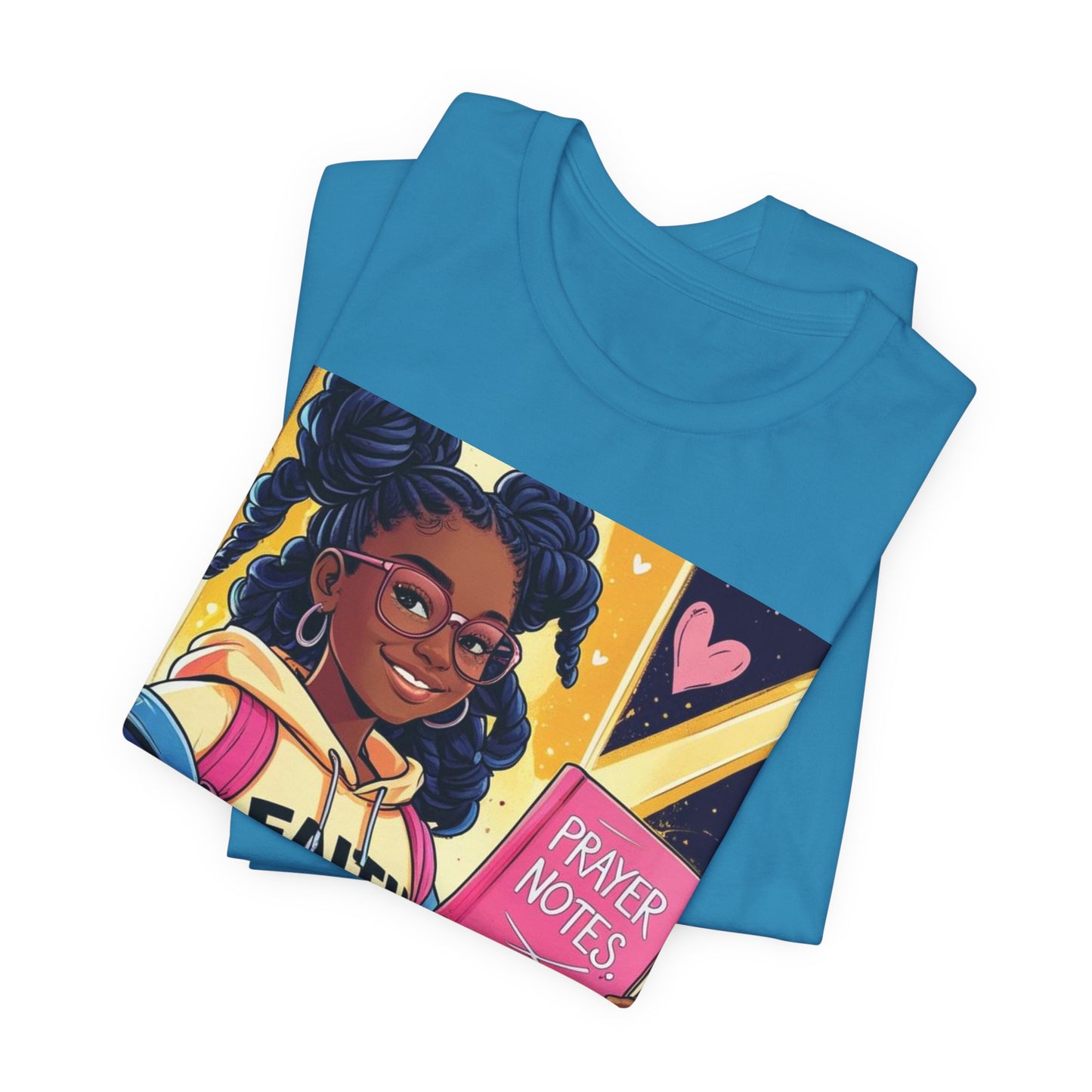 Faith Over Fear Unisex Tee - Empowering Graphic Shirt for Positivity, Inspirational Gift, Youth Apparel, Prayer Notes Design, Teen, Women