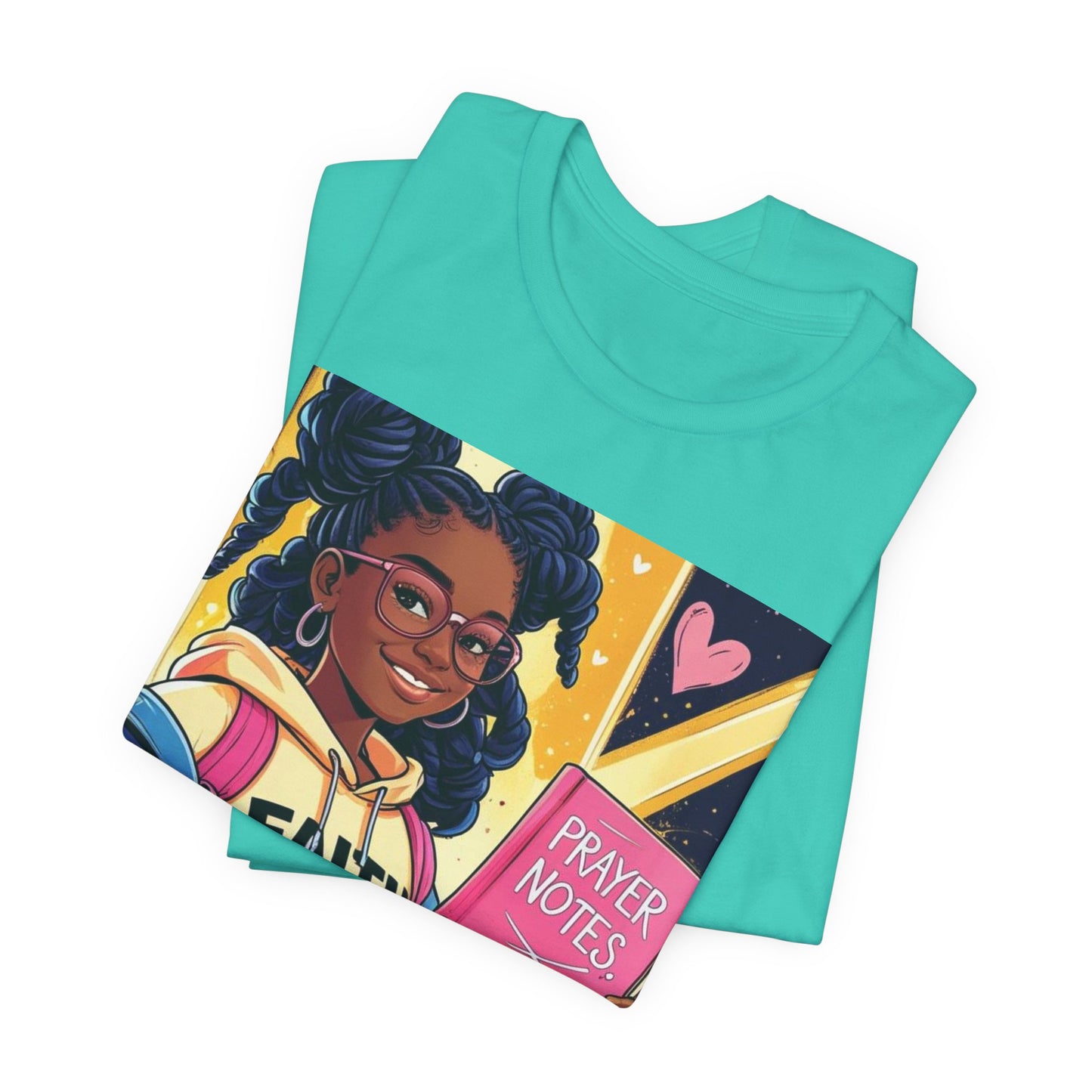 Faith Over Fear Unisex Tee - Empowering Graphic Shirt for Positivity, Inspirational Gift, Youth Apparel, Prayer Notes Design, Teen, Women