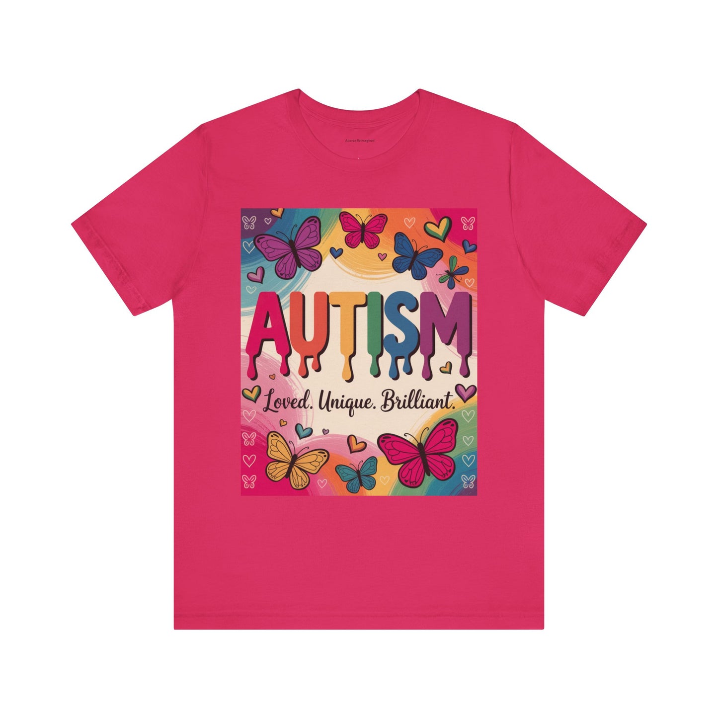 Autism Awareness Butterfly Tee  Loved, Unique, Brilliant Unisex Short Sleeve TShirt