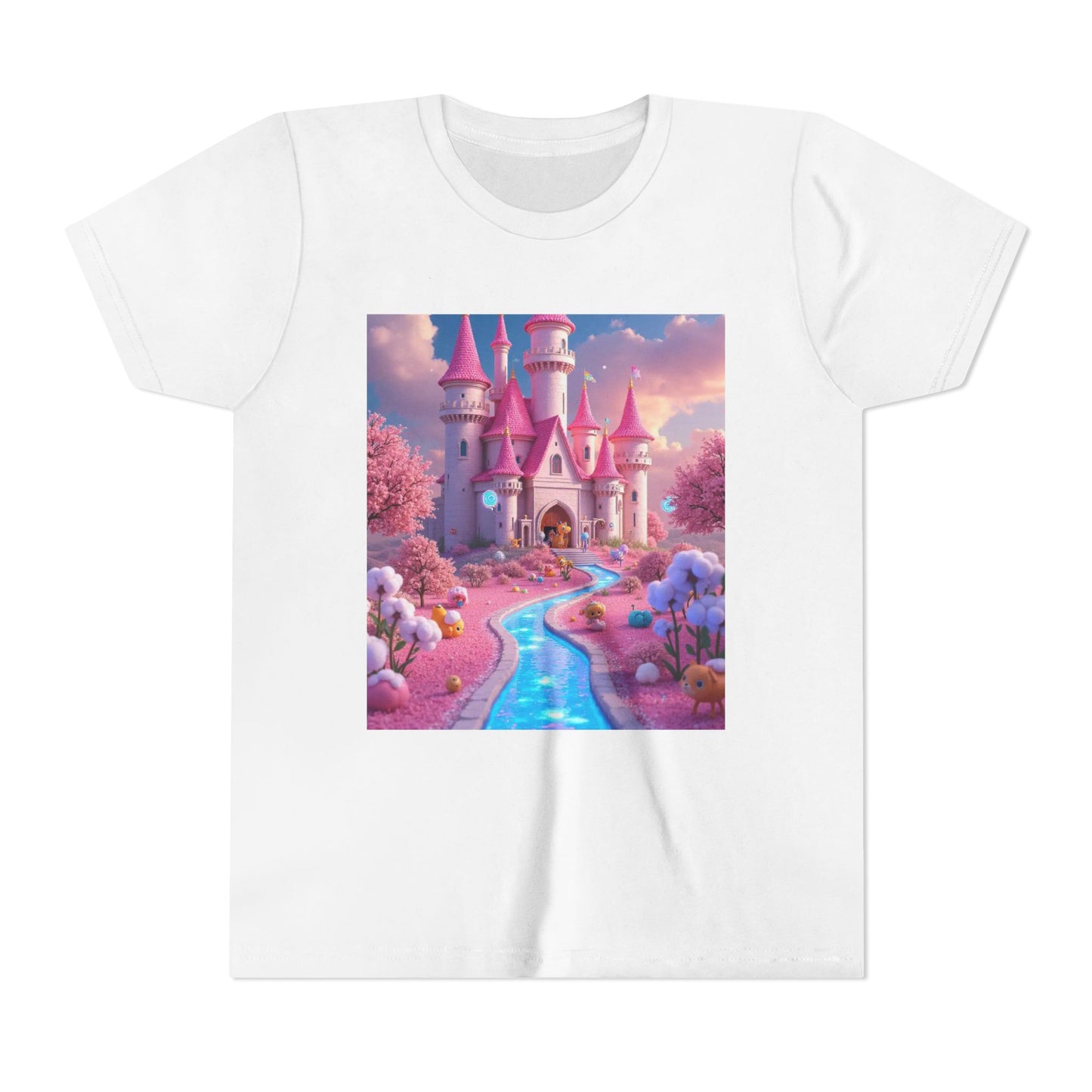 Whimsical Castle Youth Tee, Kids Shirt, Fairy Tale T-Shirt, Magical Kids Apparel, Dreamy Tee, Birthday Gift for Girls