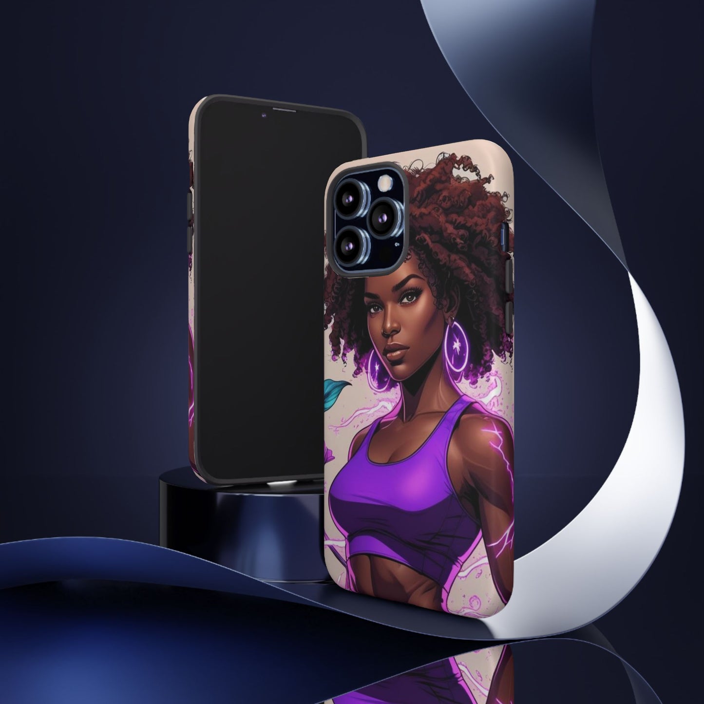 Vibrant Phone Case featuring Empowering Design, Black Woman Art, Floral Phone Accessory, Tough Cases for Gifts, Unique Gift for Her