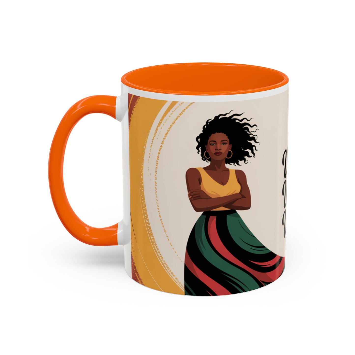 Unchained Unshaken Unstoppable Accent Coffee Mug, Juneteenth