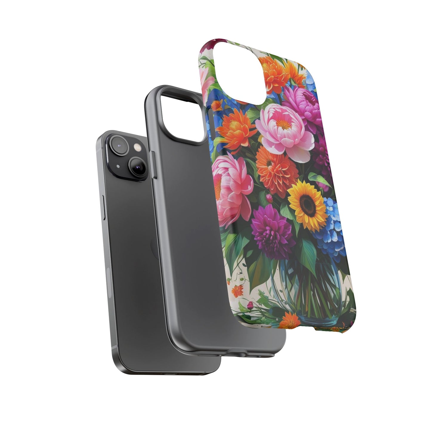 Floral Phone Case - Vibrant Flower Design, Tough Phone Cover, Gift for Her, Floral Accessories, Summer Vibes, Trendy Tech Decor