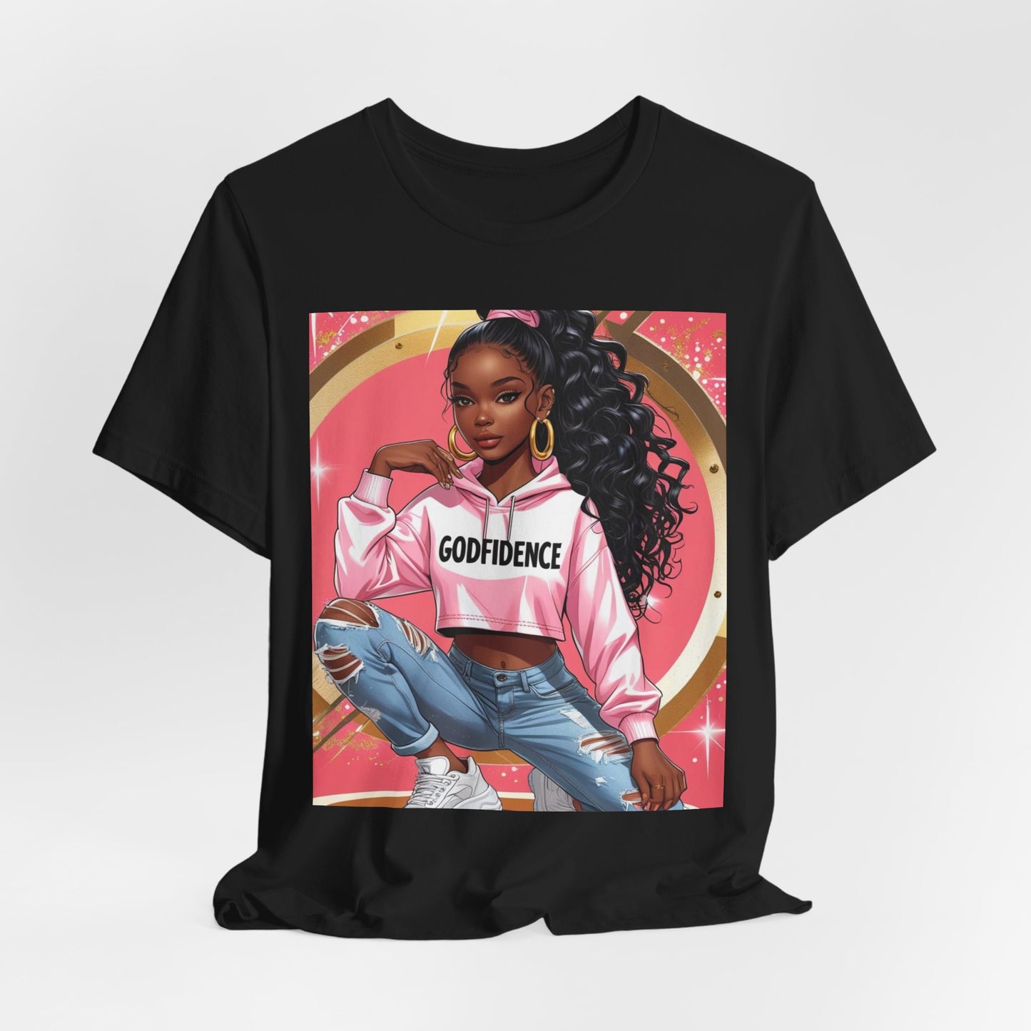 Godfidence Unisex Tee, Empowering Graphic Shirt, Casual Wear, Gift for Her, Fashionable Tees, Birthday Gift, Motivational Apparel