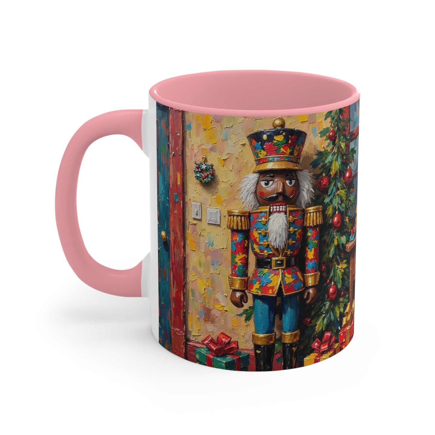 Christmas Nutcracker Accent Mug, Holiday Coffee Cup, Festive Drinkware, Seasonal Gift, Winter Home Decor
