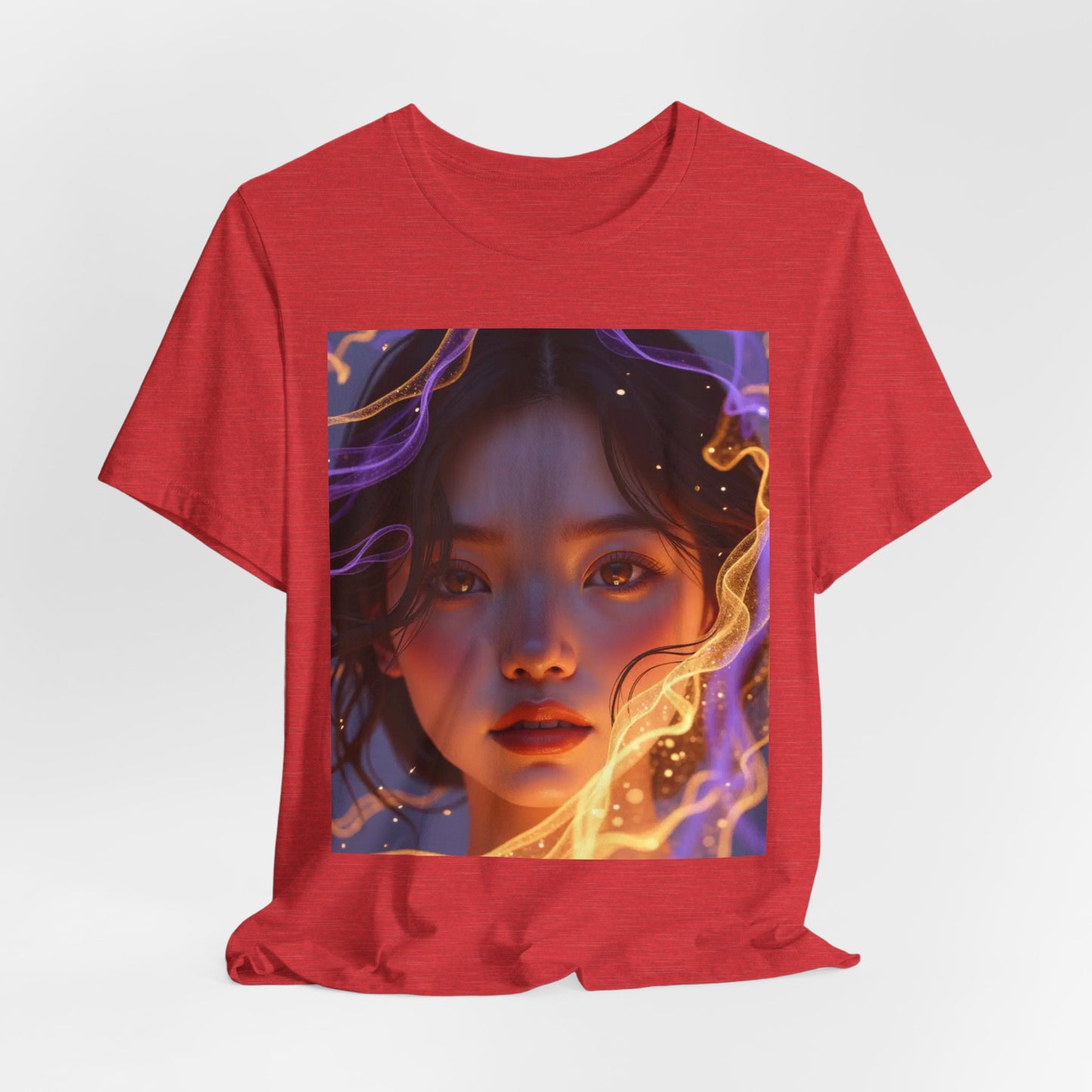 Enigmatic Portrait Tee, Unisex Graphic T-Shirt, Artistic Short Sleeve Shirt, Casual Everyday Wear, Unique Gift for Art Lovers