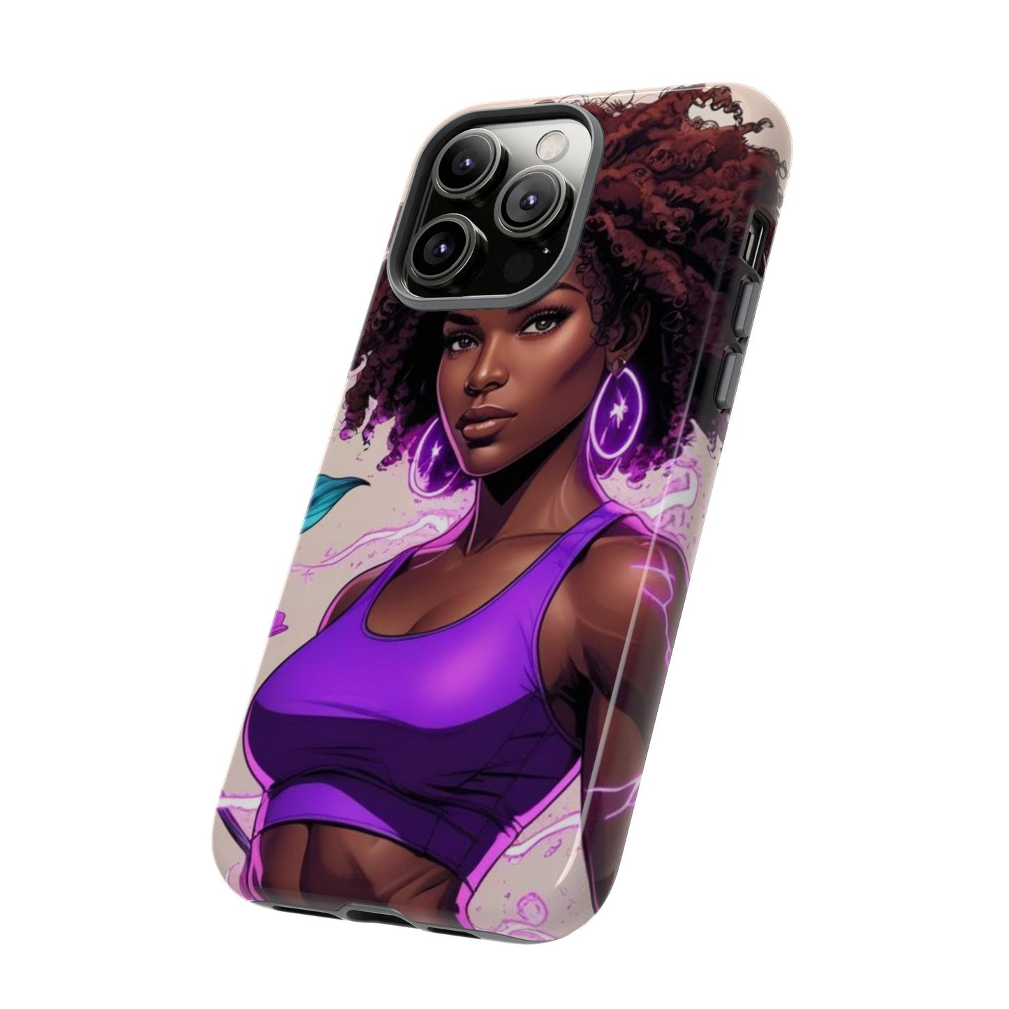 Vibrant Phone Case featuring Empowering Design, Black Woman Art, Floral Phone Accessory, Tough Cases for Gifts, Unique Gift for Her