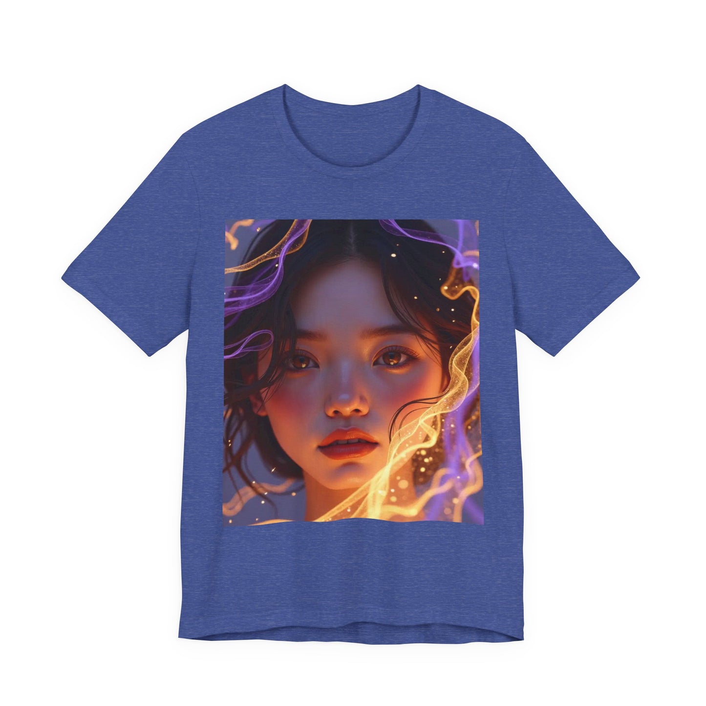 Enigmatic Portrait Tee, Unisex Graphic T-Shirt, Artistic Short Sleeve Shirt, Casual Everyday Wear, Unique Gift for Art Lovers