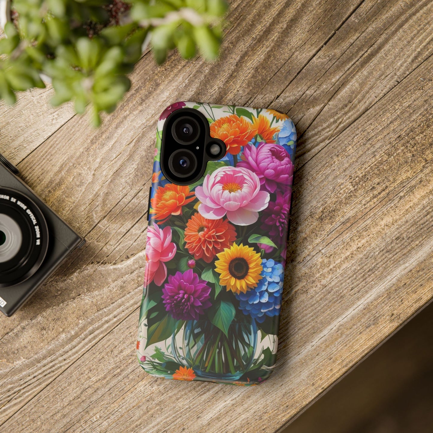 Floral Phone Case - Vibrant Flower Design, Tough Phone Cover, Gift for Her, Floral Accessories, Summer Vibes, Trendy Tech Decor