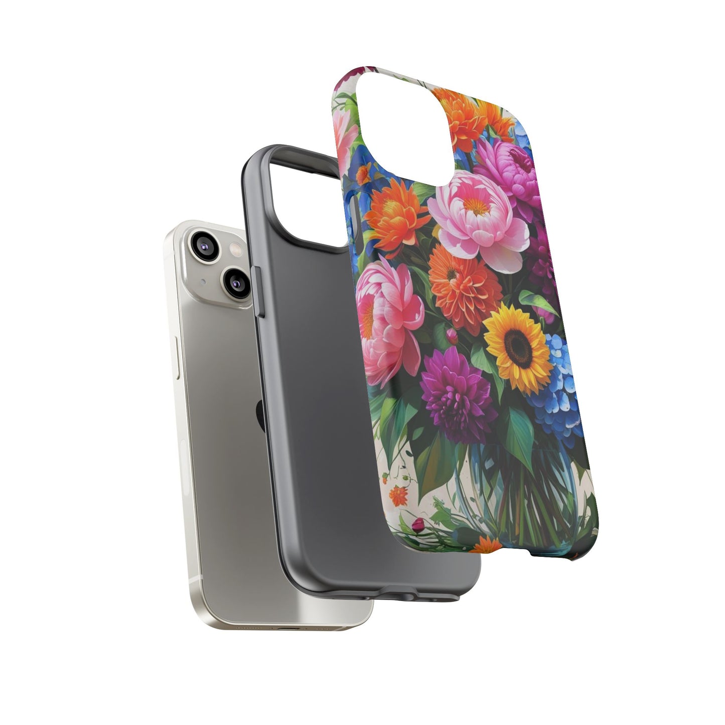 Floral Phone Case - Vibrant Flower Design, Tough Phone Cover, Gift for Her, Floral Accessories, Summer Vibes, Trendy Tech Decor