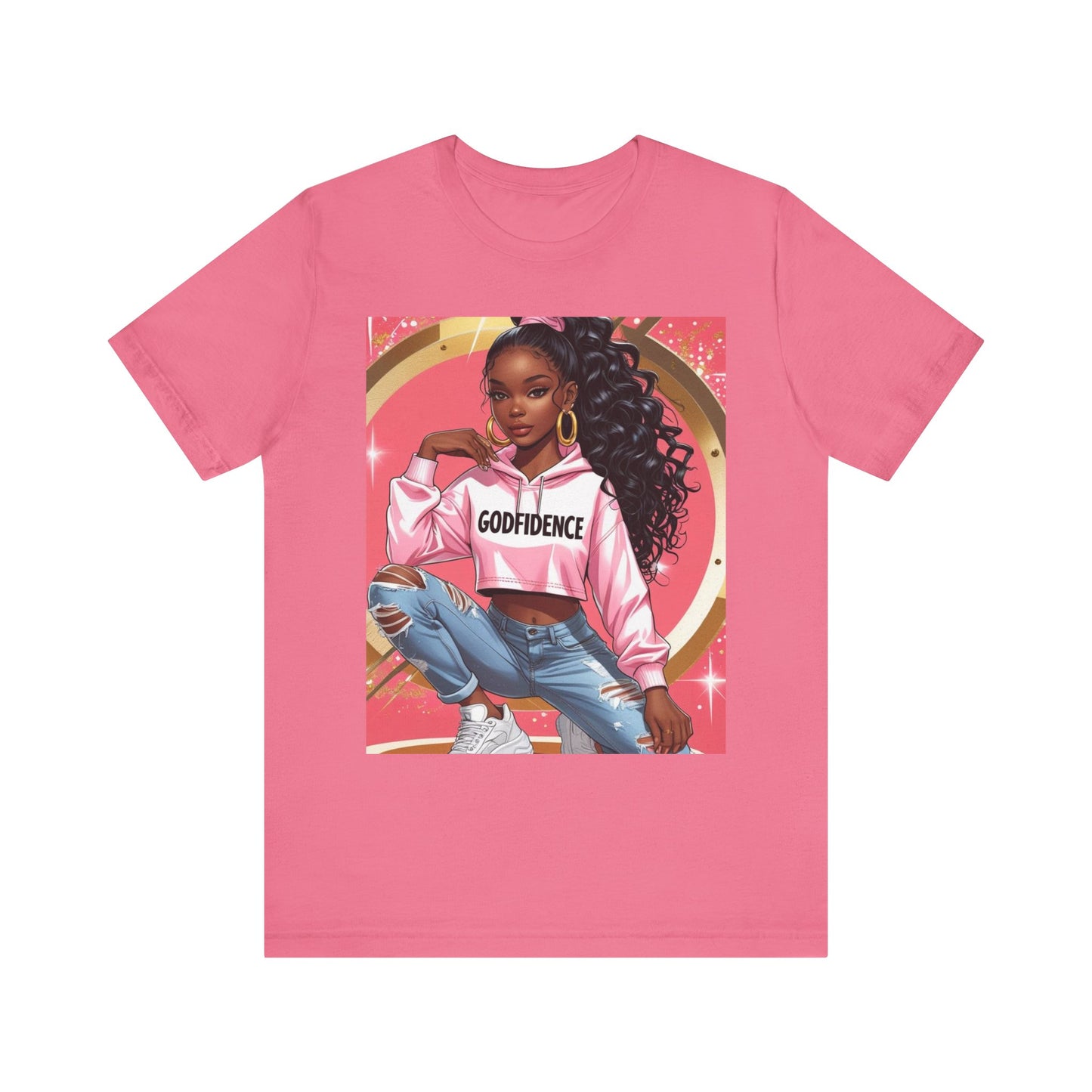 Godfidence Unisex Tee, Empowering Graphic Shirt, Casual Wear, Gift for Her, Fashionable Tees, Birthday Gift, Motivational Apparel