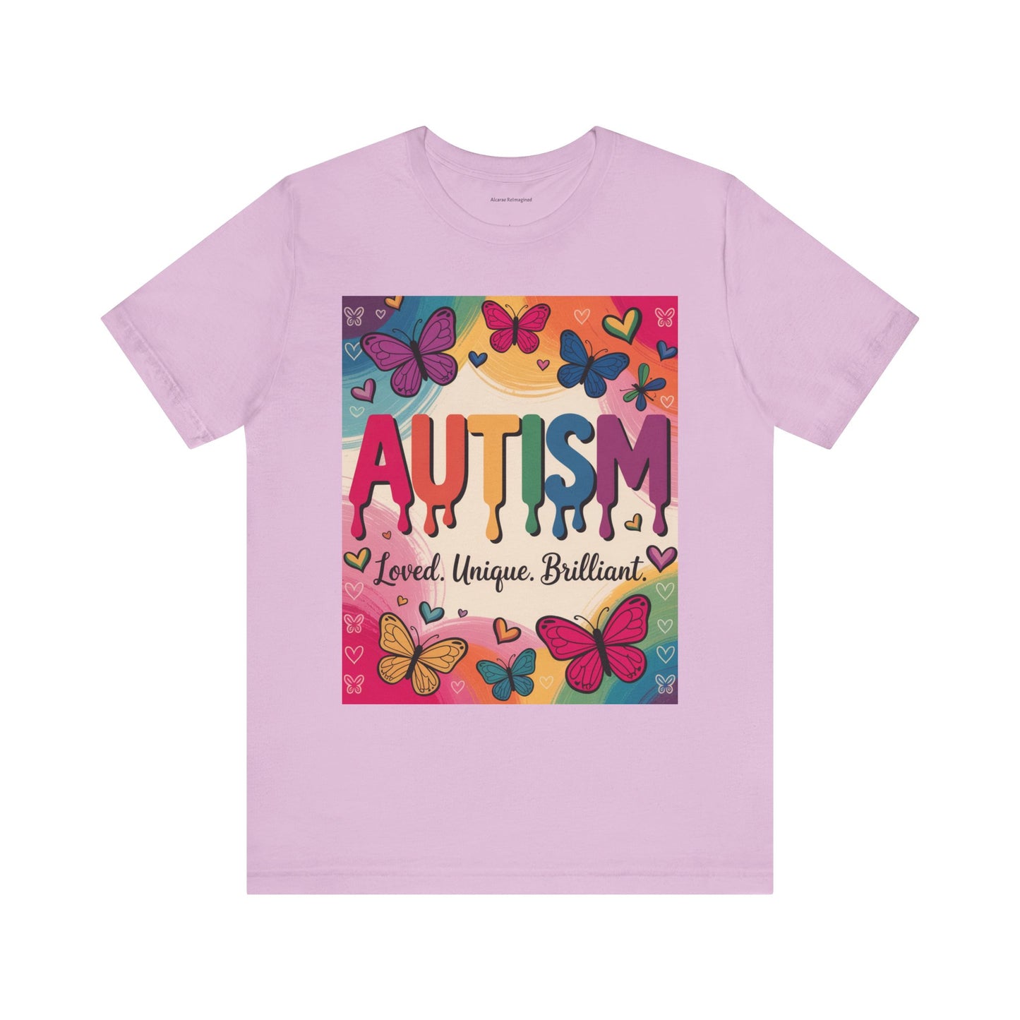 Autism Awareness Butterfly Tee  Loved, Unique, Brilliant Unisex Short Sleeve TShirt
