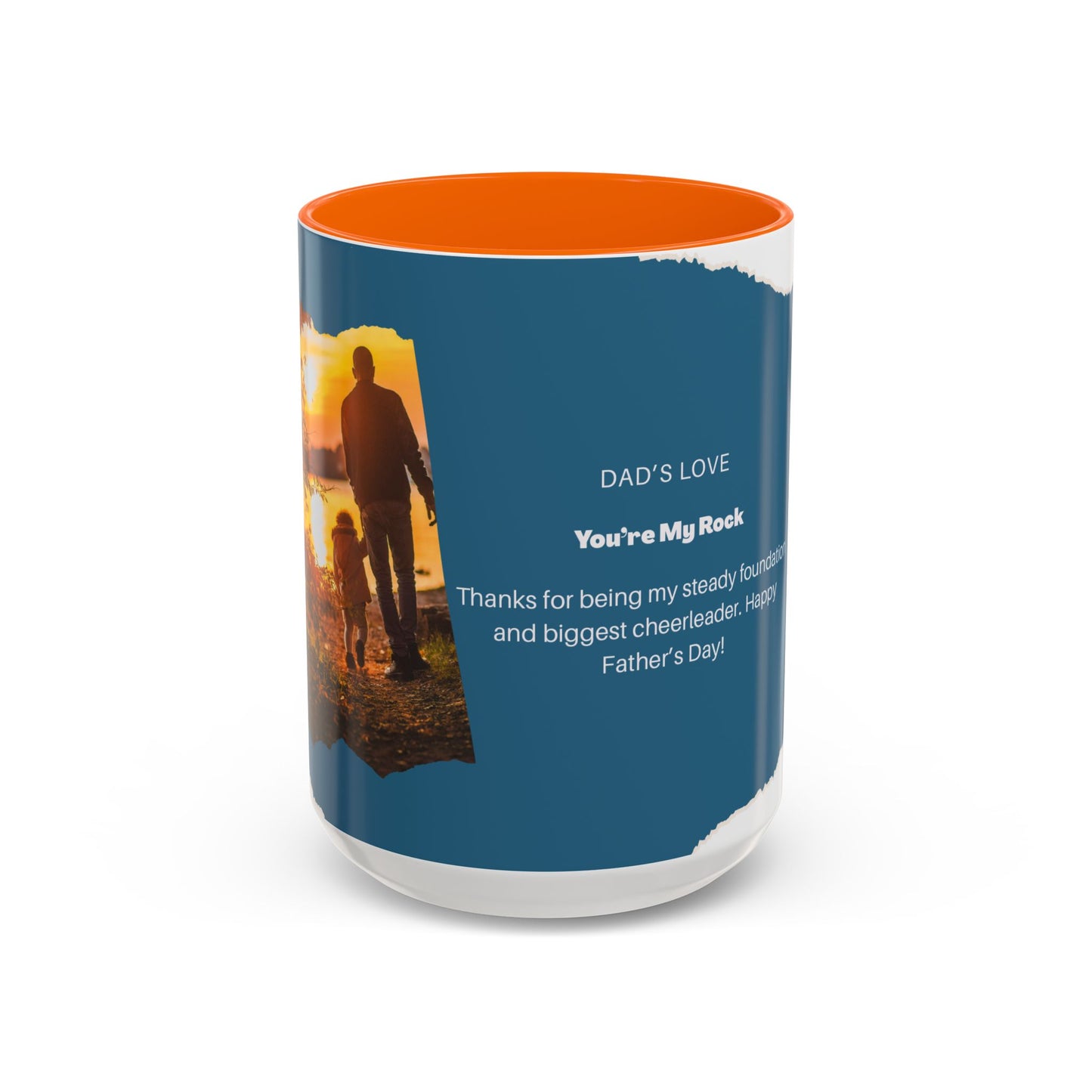 Dad's Love Accent Coffee Mug, Inspirational Dad Mug, Father's Day Gift, Personalized Coffee Cup, Unique Gift for Dad, Family Reminder
