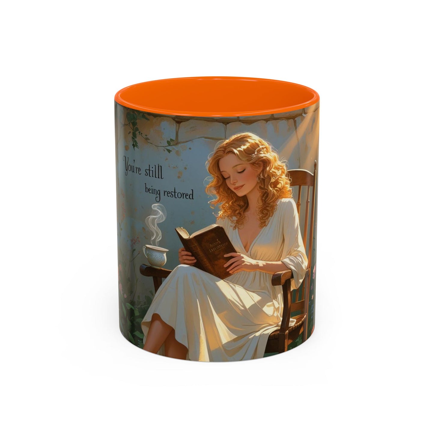 Accent Coffee Mug with Inspirational Design, Cozy Gift for Readers, Perfect for Relaxation, Home Decor, Warm Beverage Lover