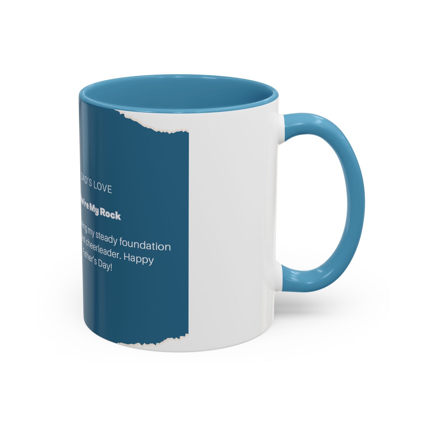 Dad's Love Accent Coffee Mug, Inspirational Dad Mug, Father's Day Gift, Personalized Coffee Cup, Unique Gift for Dad, Family Reminder