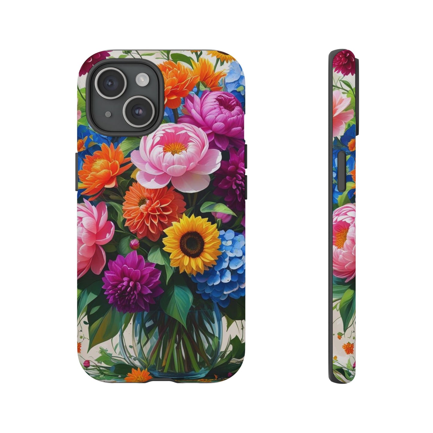 Floral Phone Case - Vibrant Flower Design, Tough Phone Cover, Gift for Her, Floral Accessories, Summer Vibes, Trendy Tech Decor