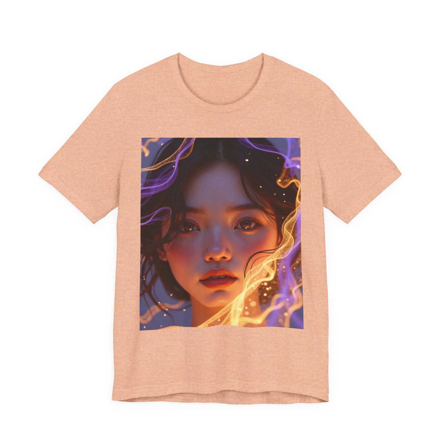 Enigmatic Portrait Tee, Unisex Graphic T-Shirt, Artistic Short Sleeve Shirt, Casual Everyday Wear, Unique Gift for Art Lovers