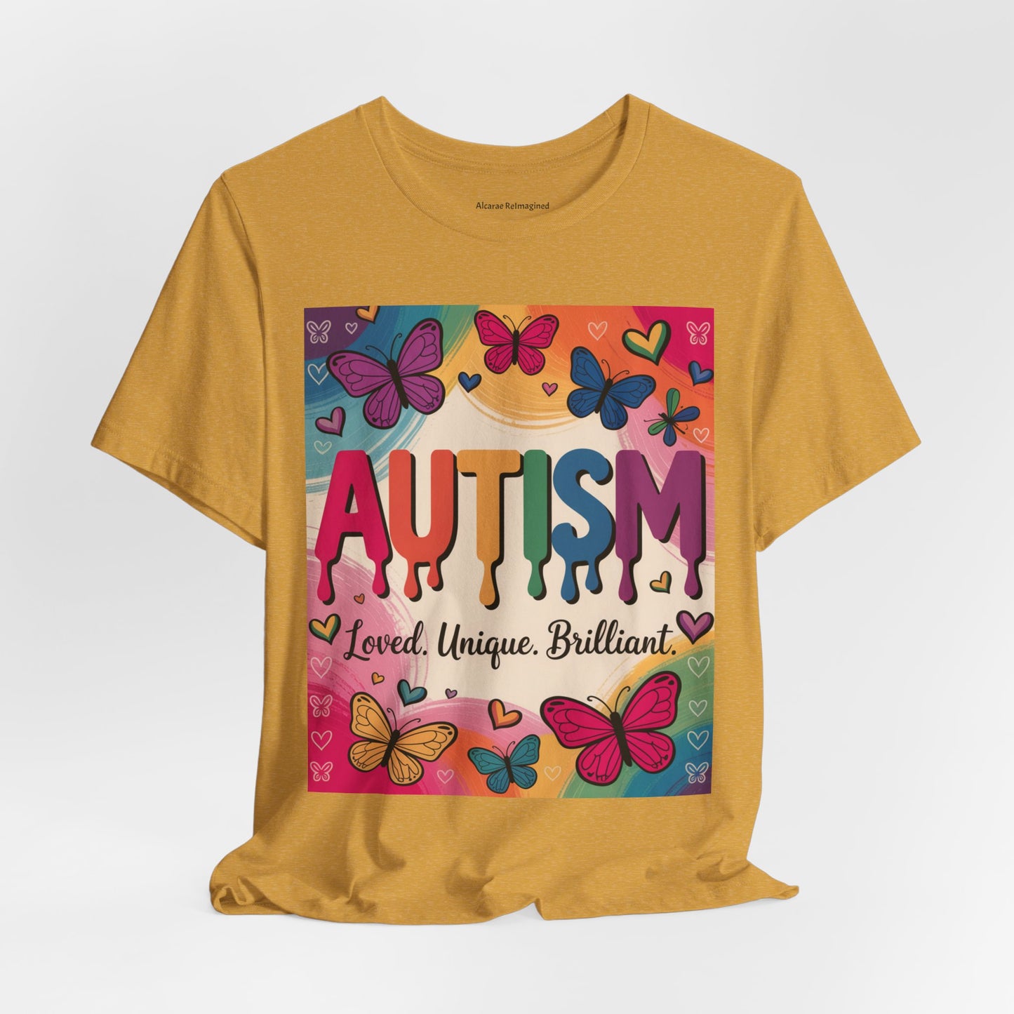 Autism Awareness Butterfly Tee  Loved, Unique, Brilliant Unisex Short Sleeve TShirt