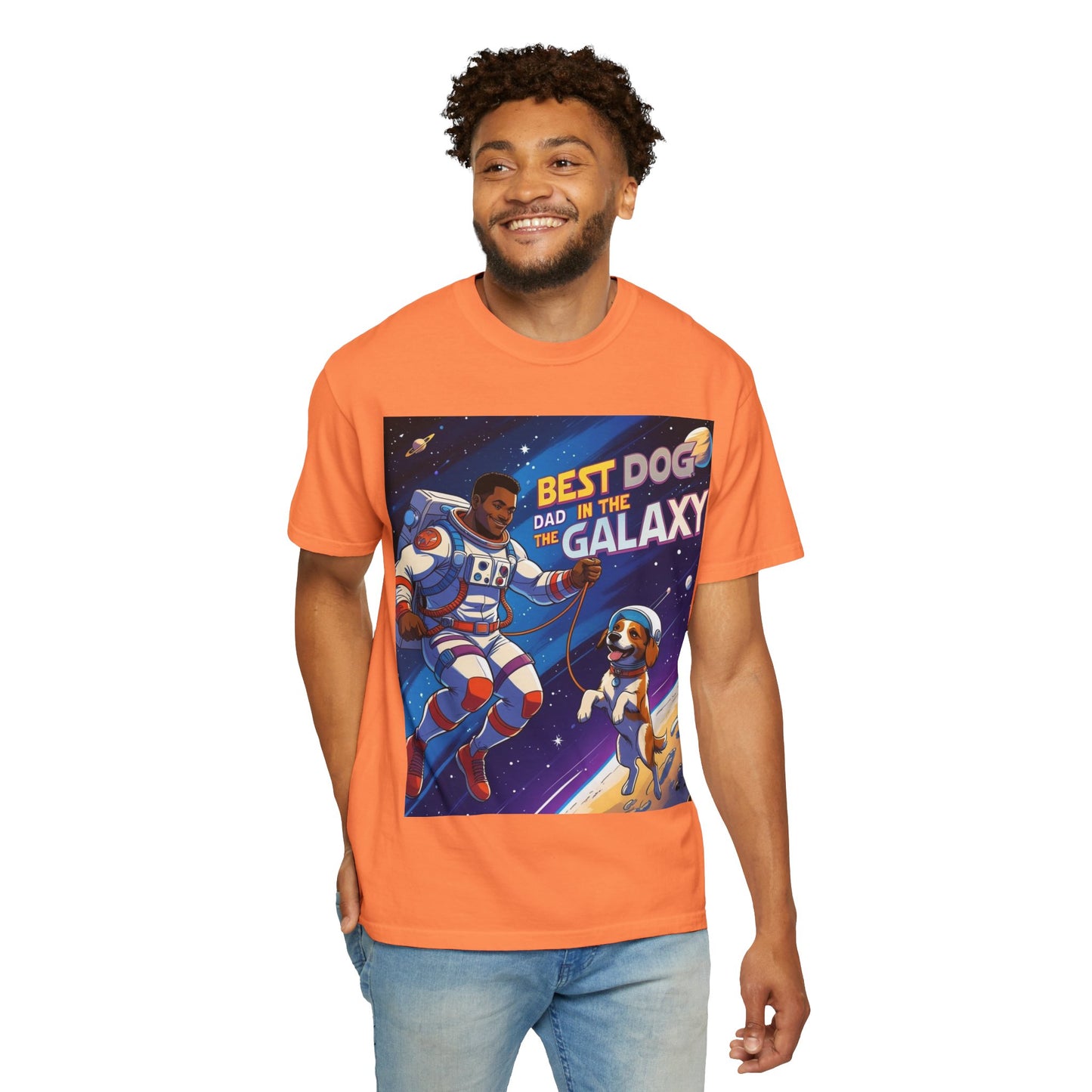 Best Dog Dad in the Galaxy T-Shirt, Unisex Space-Themed Tee, Dog Lover Gift, Father's Day Shirt, Gift for Dog Dads, Galaxy Graphic Tee