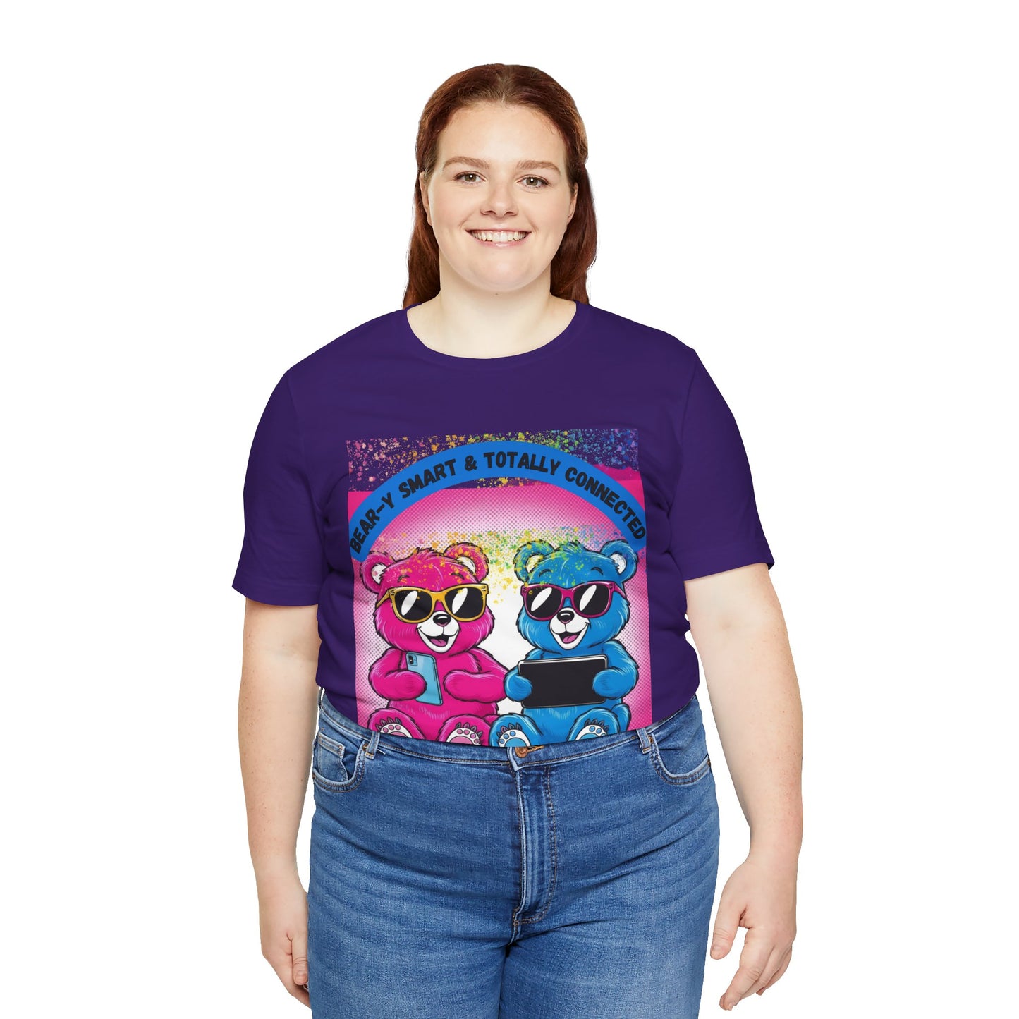 Cool Bear Graphic Tee ,Fun & Smart Unisex Short Sleeve Shirt