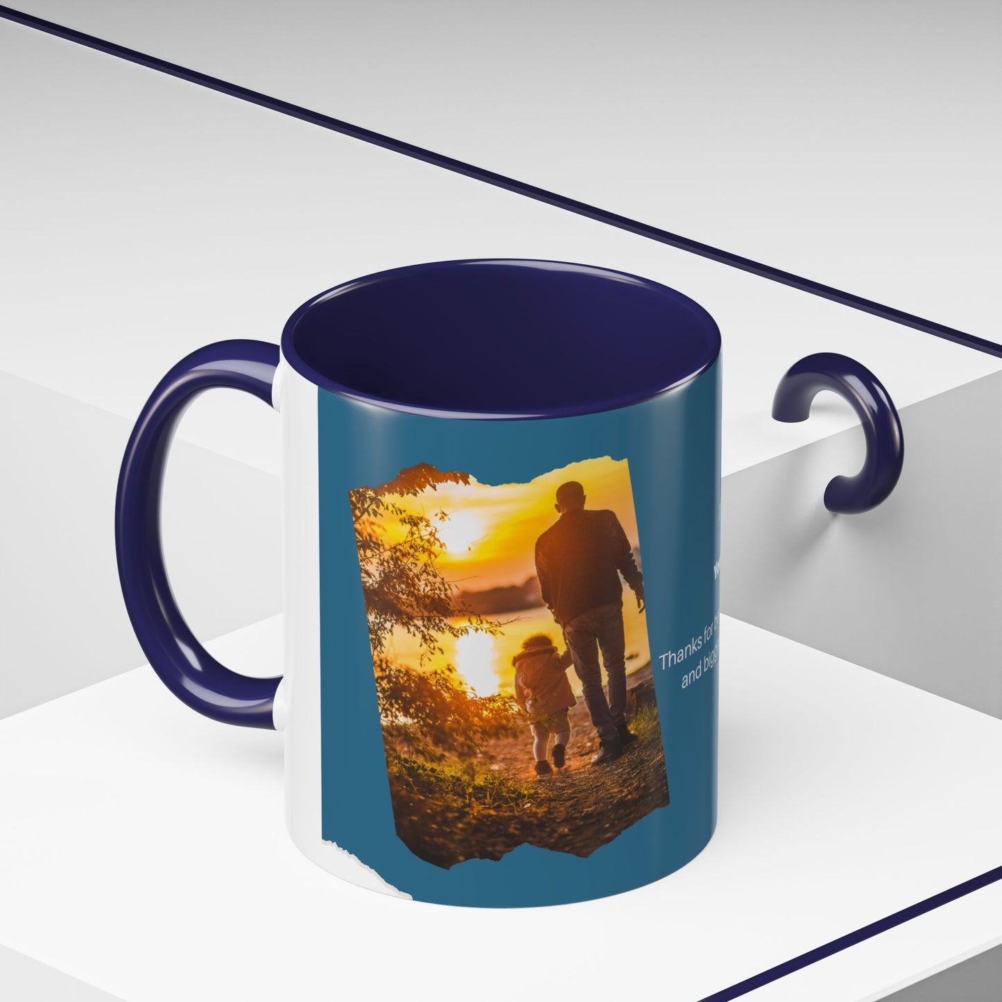 Dad's Love Accent Coffee Mug, Inspirational Dad Mug, Father's Day Gift, Personalized Coffee Cup, Unique Gift for Dad, Family Reminder
